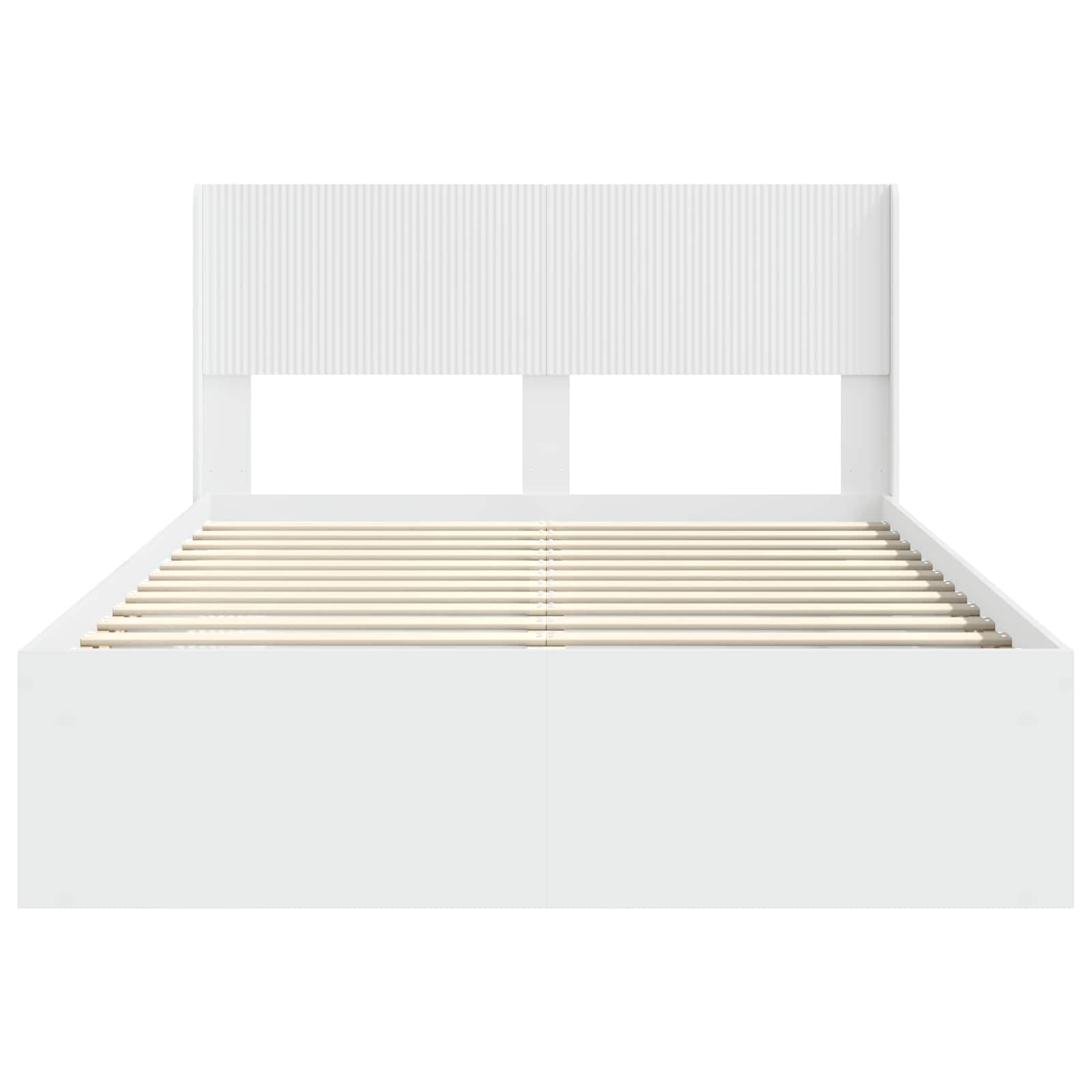 Bedframe met opbergruimte en hoofdbord Wit 150 x 200 cm – afbeelding 5