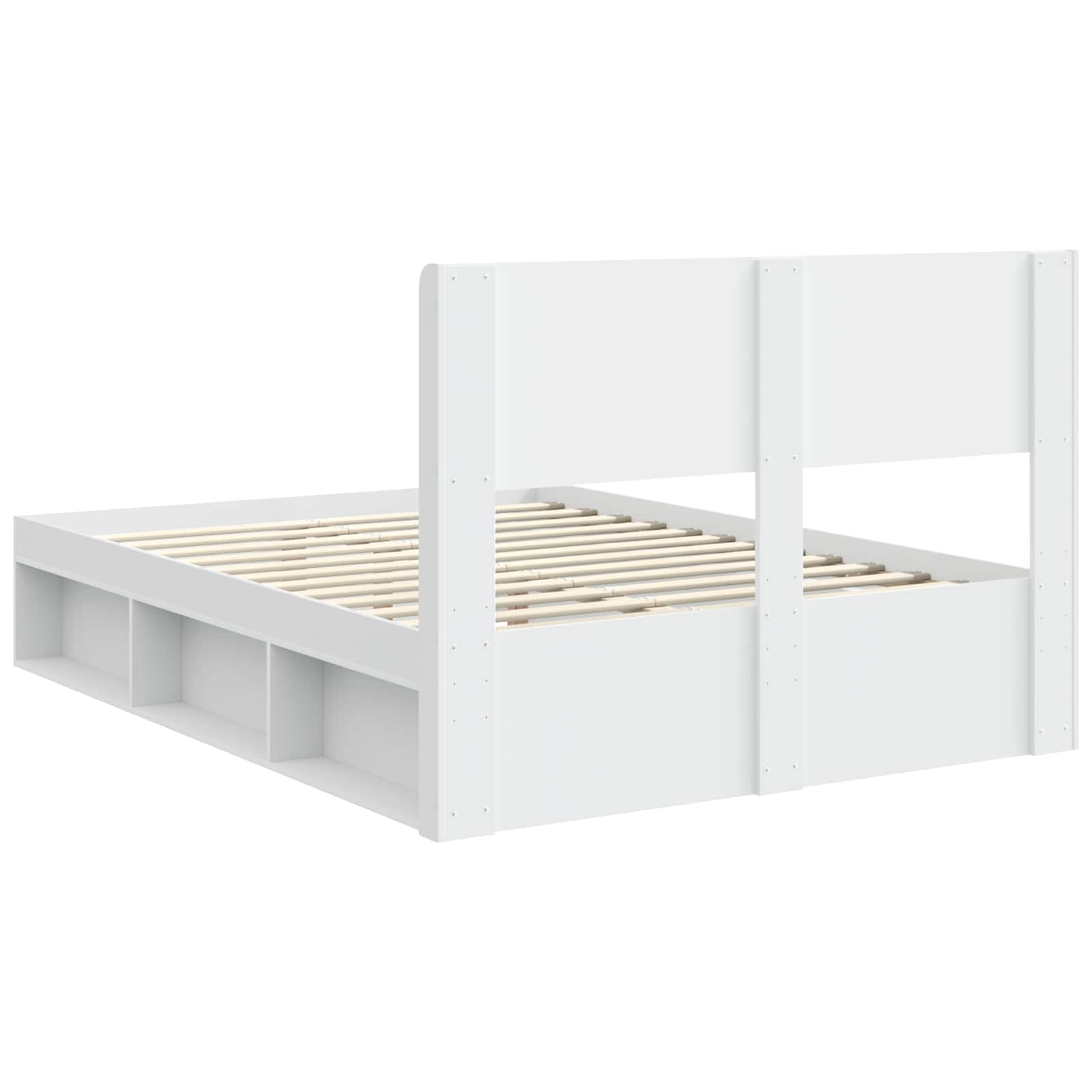 Bedframe met opbergruimte en hoofdbord Wit 150 x 200 cm – afbeelding 7