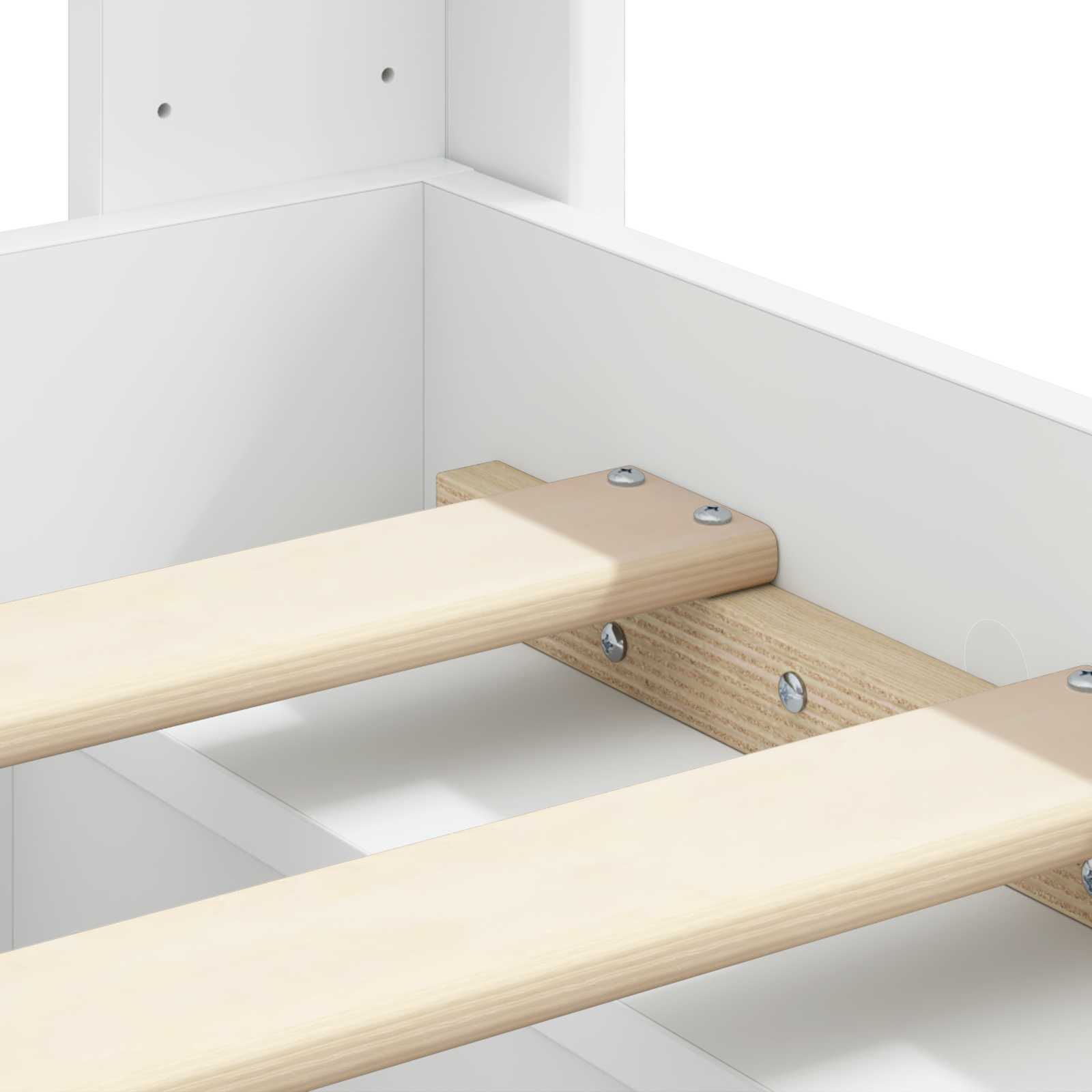 Bedframe met opbergruimte en hoofdbord Wit 150 x 200 cm – afbeelding 9