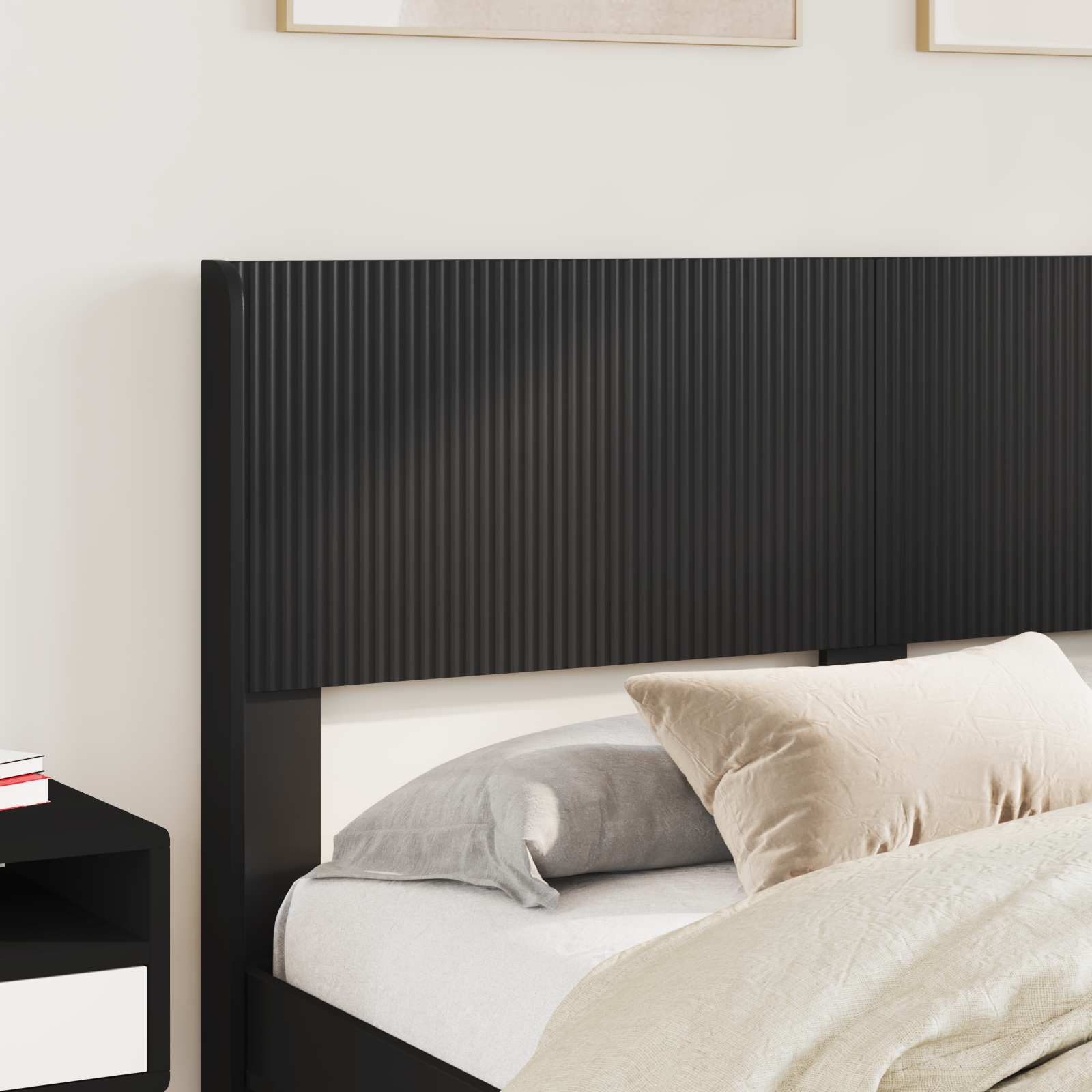 Bedframe met opbergruimte en hoofdbord Zwart 150 x 200 cm – afbeelding 3