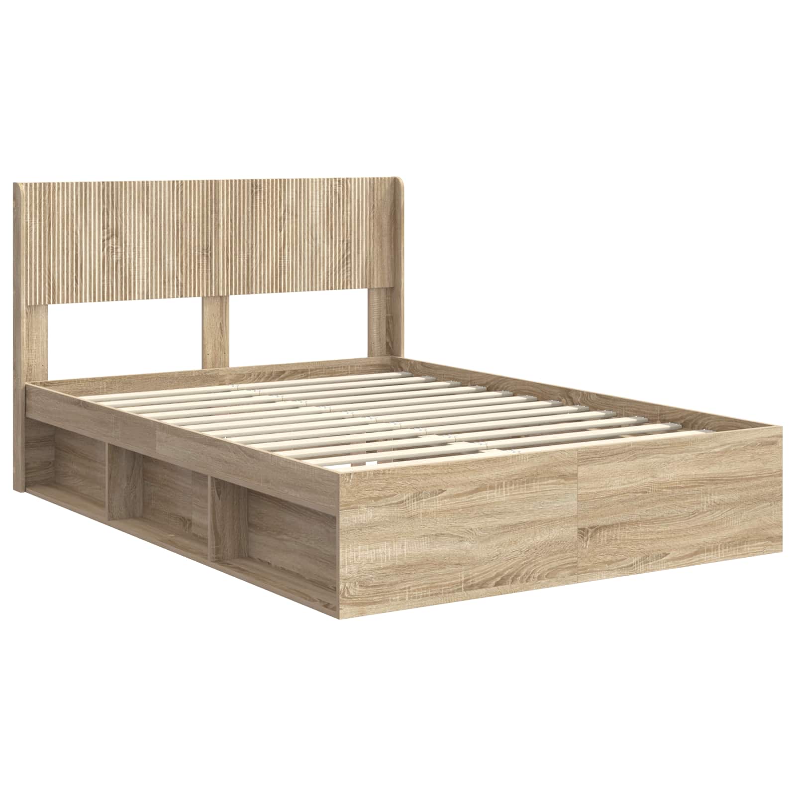 Bedframe met opbergruimte en hoofdbord Sonoma Eiken – afbeelding 4