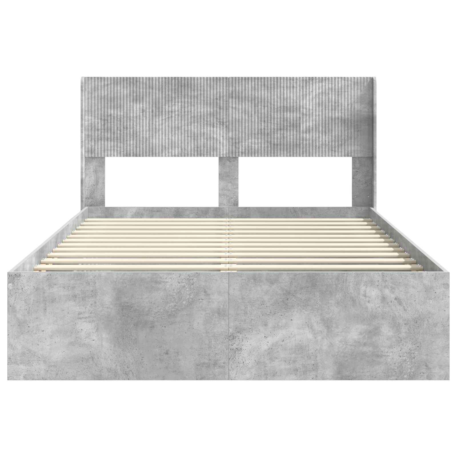 Bedframe met opbergruimte en hoofdbord Betongrijs 150 x 200 cm – afbeelding 5