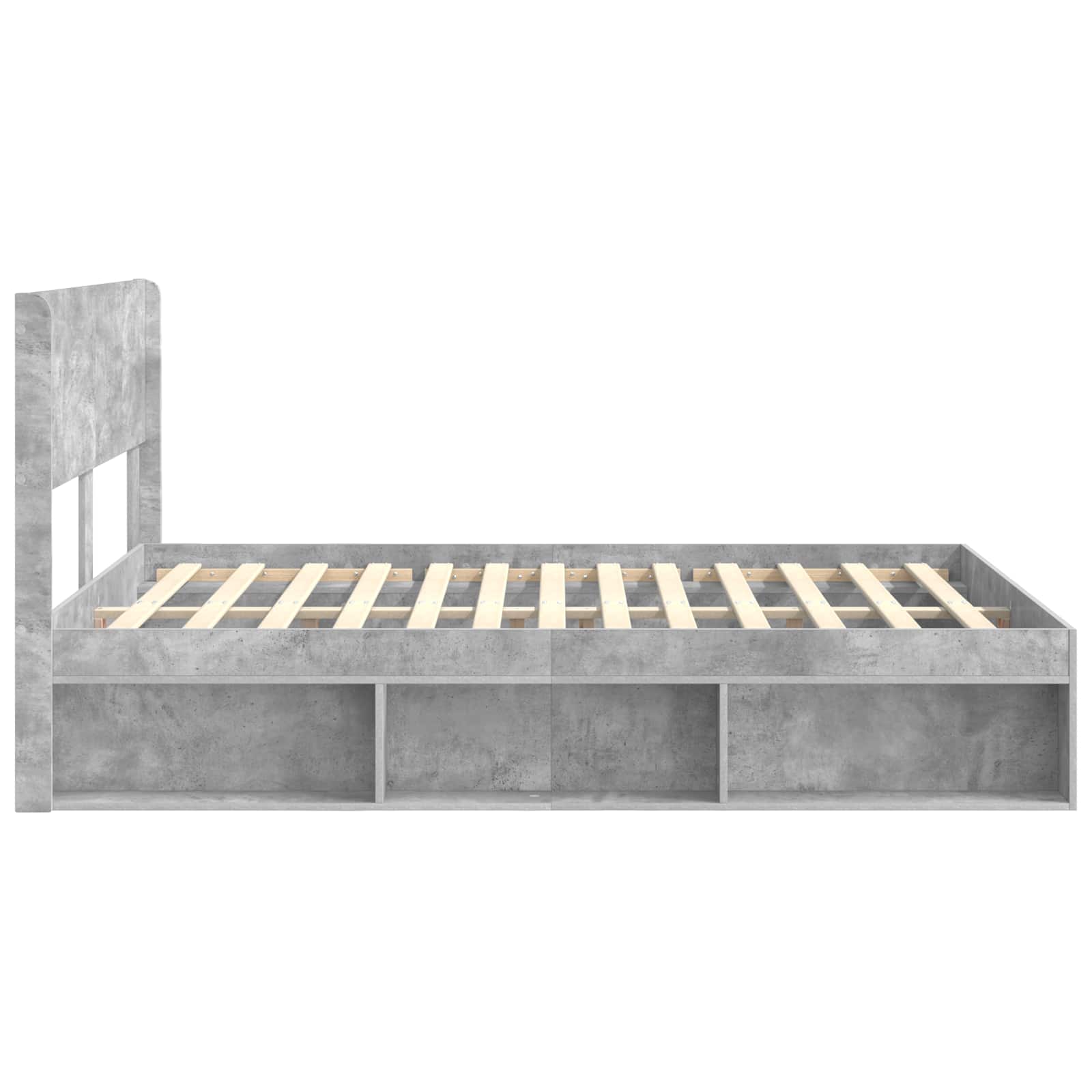 Bedframe met opbergruimte en hoofdbord Betongrijs 150 x 200 cm – afbeelding 6