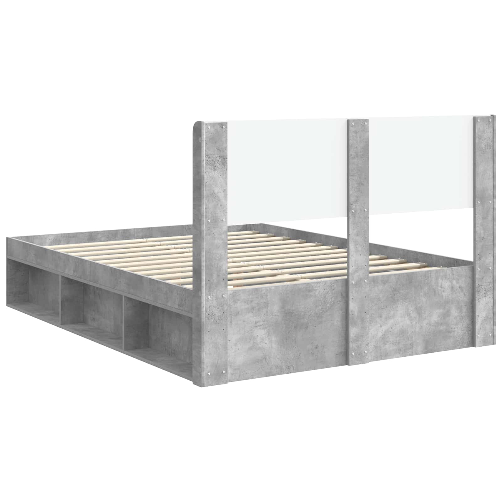 Bedframe met opbergruimte en hoofdbord Betongrijs 150 x 200 cm – afbeelding 7