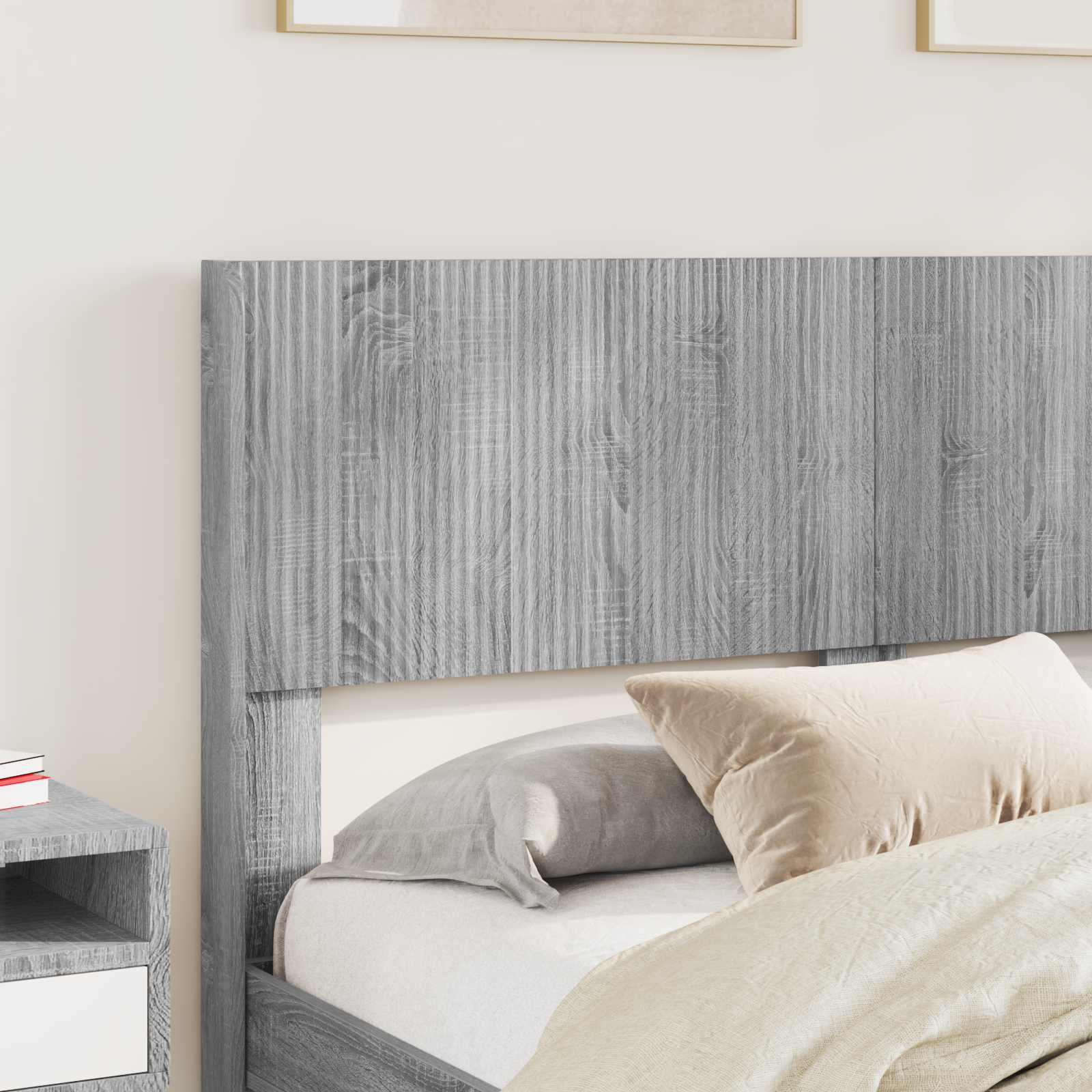 Bedframe met opbergruimte en hoofdbord Grijs Sonoma – afbeelding 3