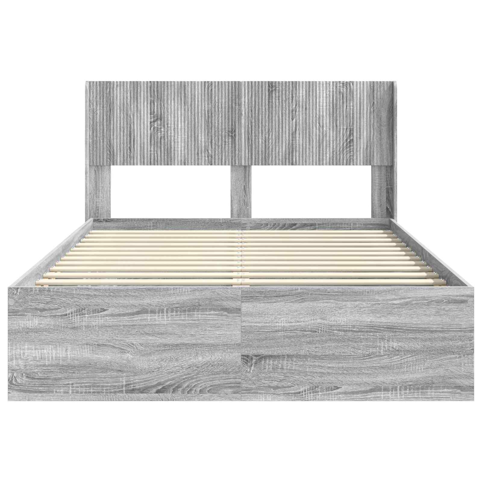 Bedframe met opbergruimte en hoofdbord Grijs Sonoma – afbeelding 5