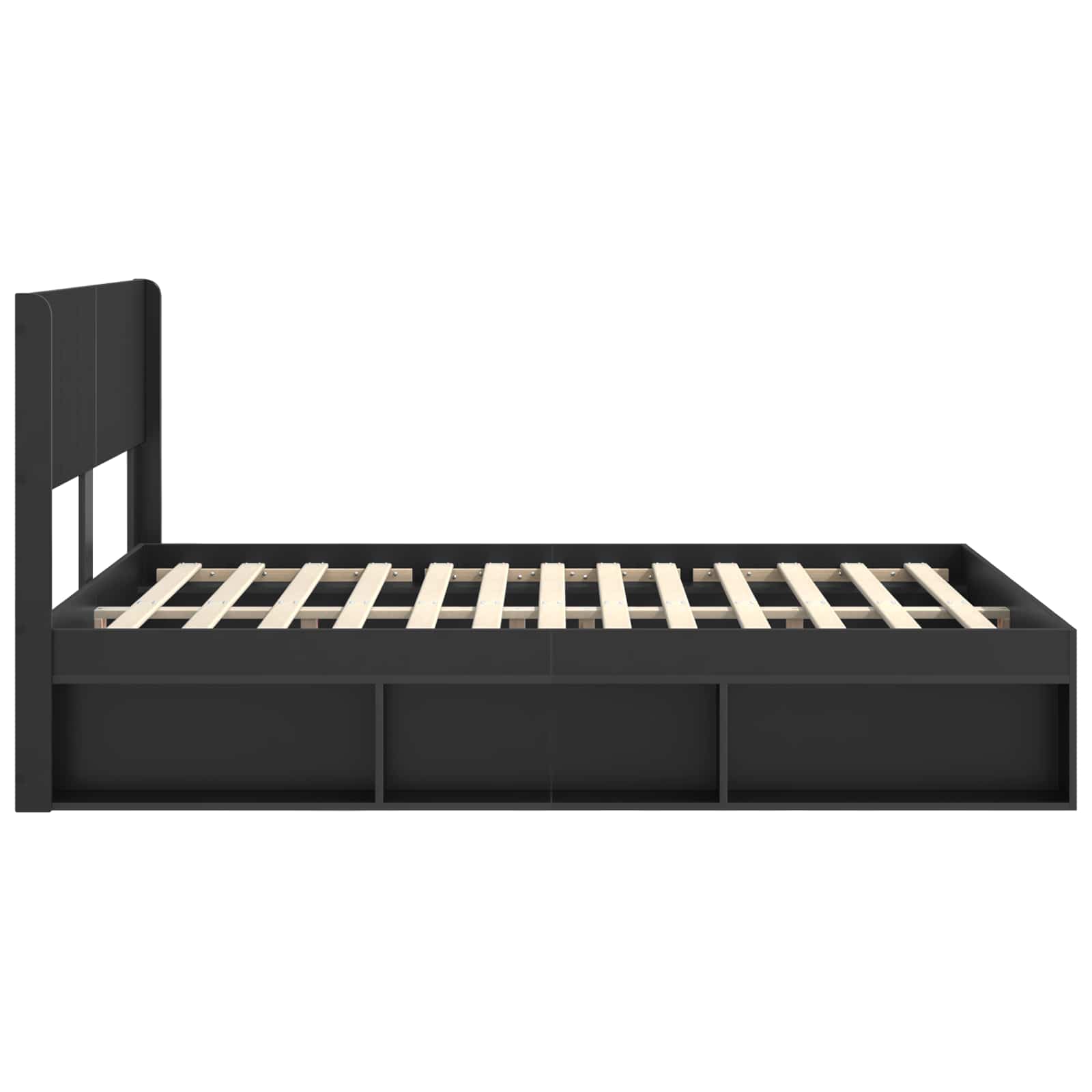 Bedframe met opbergruimte en hoofdbord Zwart 135 x 190 cm – afbeelding 6