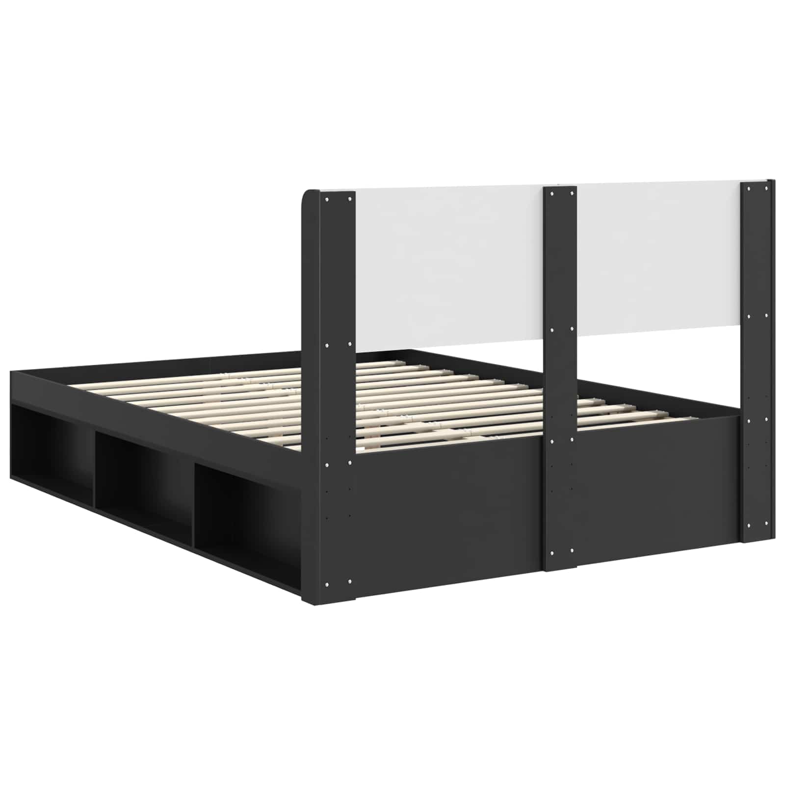 Bedframe met opbergruimte en hoofdbord Zwart 135 x 190 cm – afbeelding 7