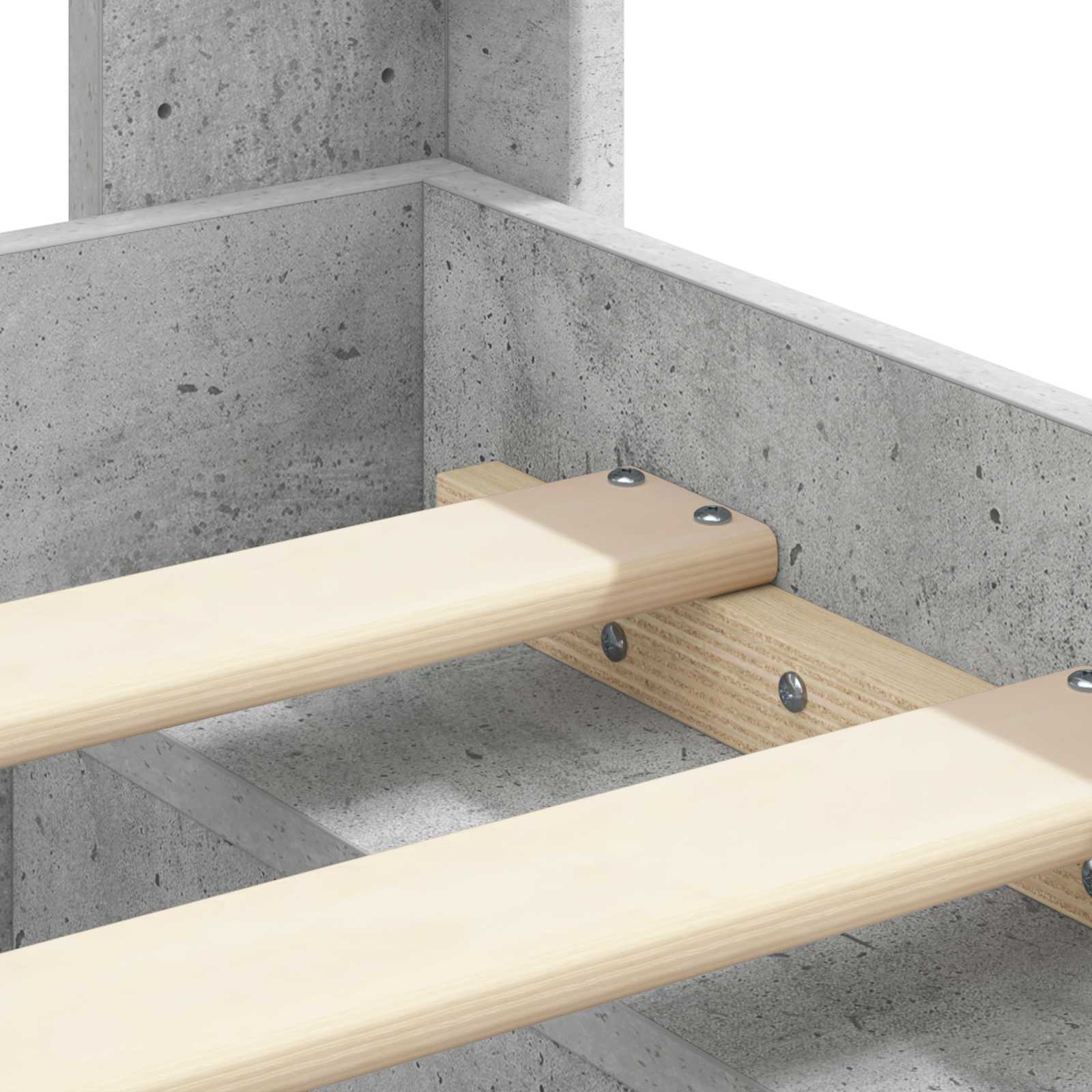 Bedframe met opbergruimte en hoofdbord Betongrijs 135 x 190 cm – afbeelding 9