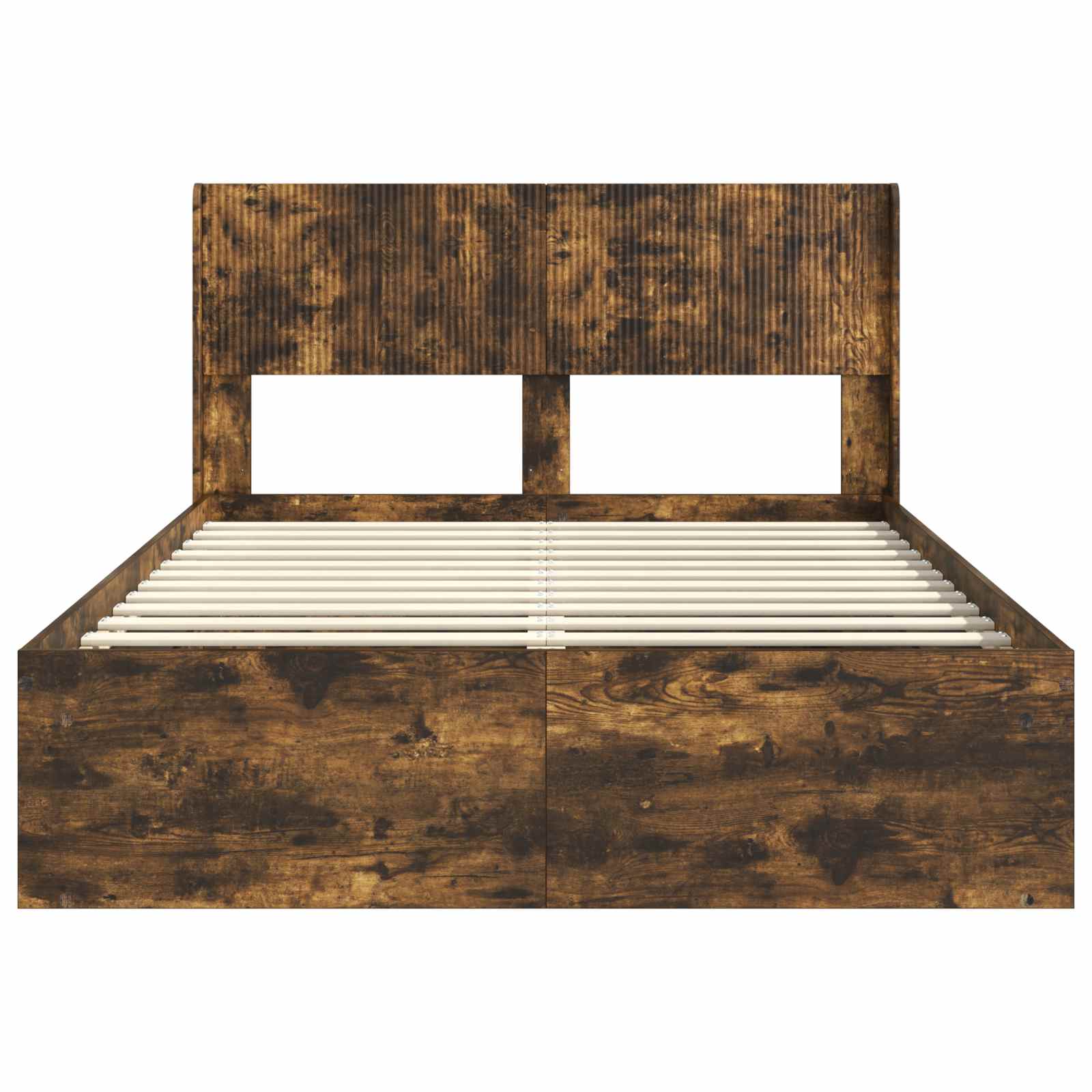 Bedframe met opbergruimte en hoofdbord Gerookt eiken – afbeelding 5