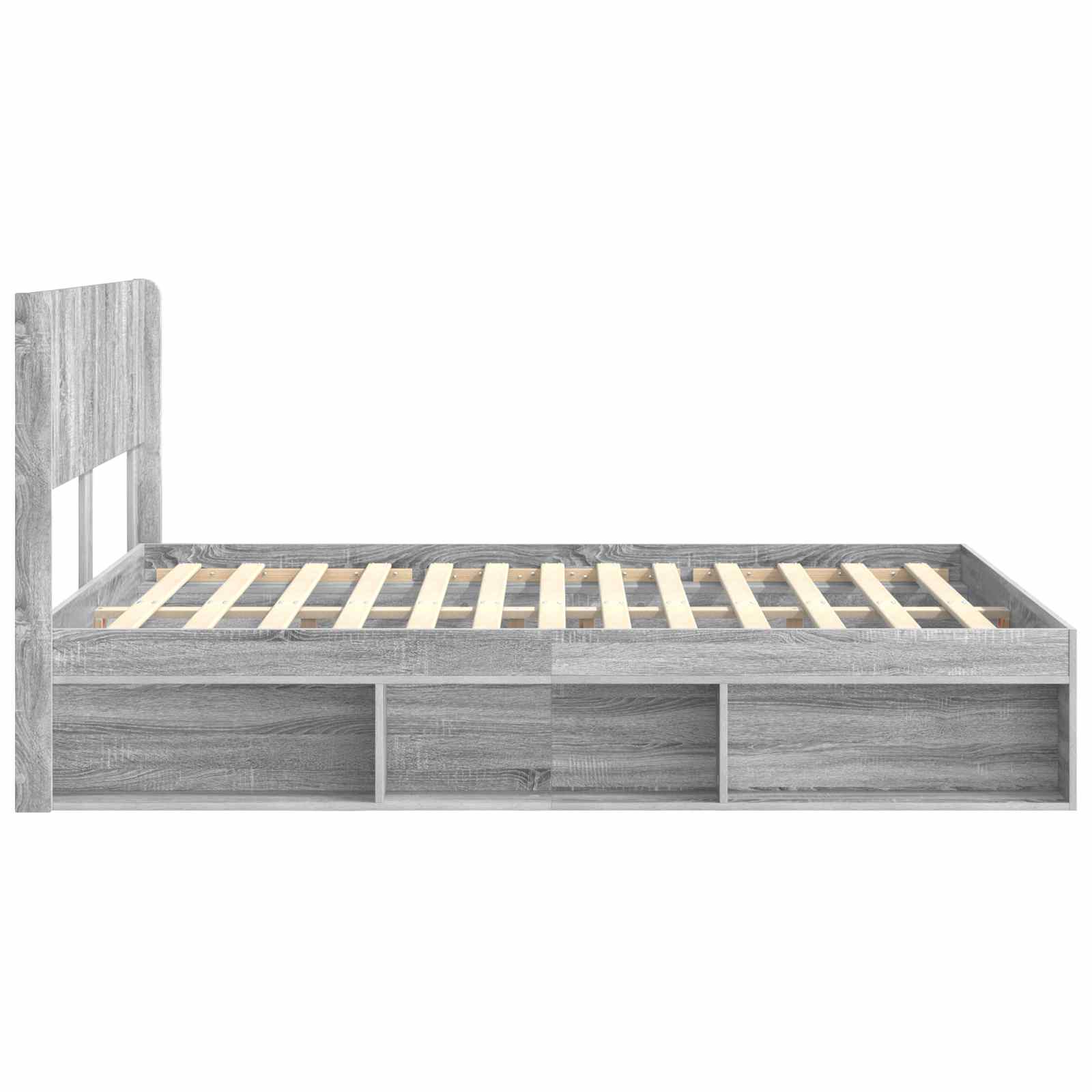 Bedframe met opbergruimte en hoofdbord Grijs Sonoma – afbeelding 6