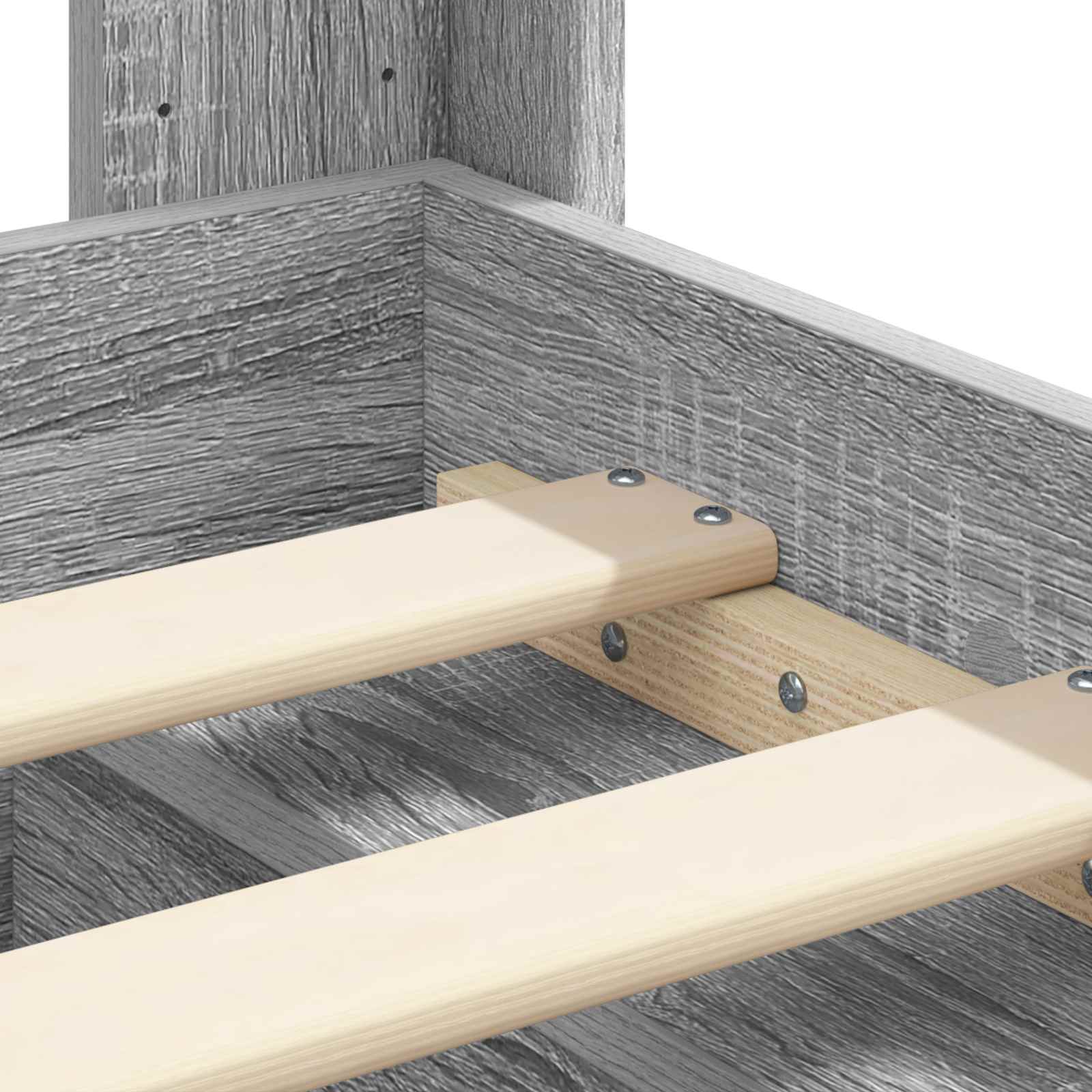 Bedframe met opbergruimte en hoofdbord Grijs Sonoma – afbeelding 9