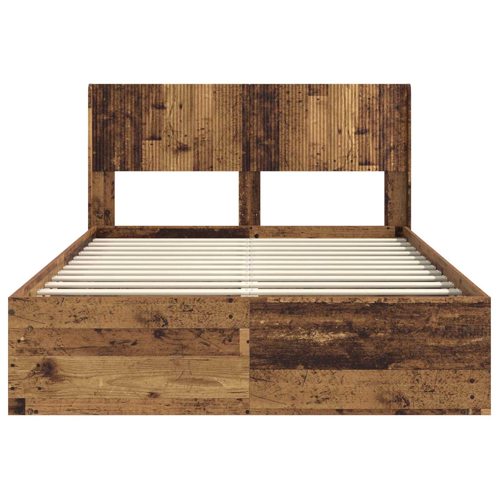 Bedframe met opbergruimte en hoofdbord Oud hout 135 x 190 cm – afbeelding 5