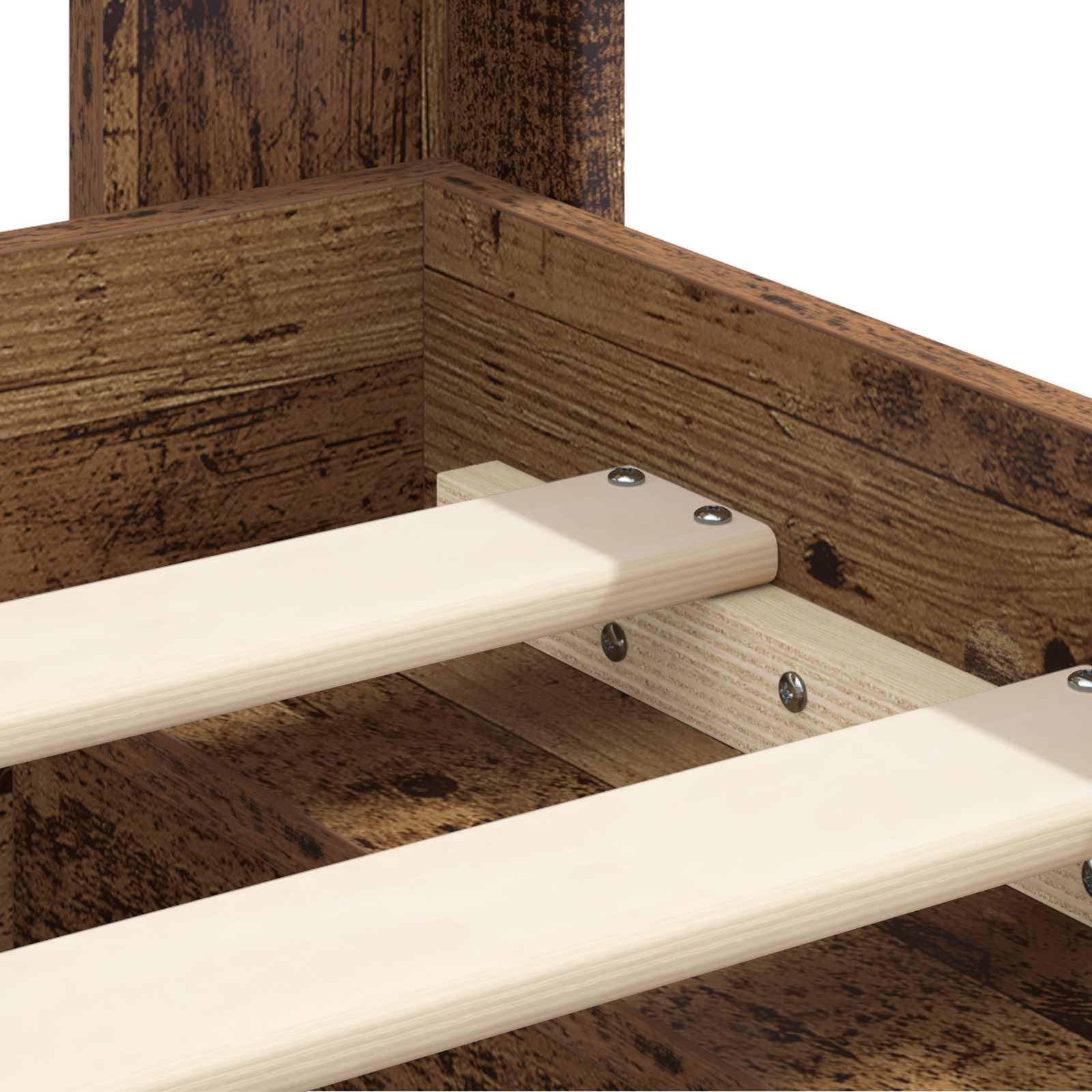 Bedframe met opbergruimte en hoofdbord Oud hout 135 x 190 cm – afbeelding 9