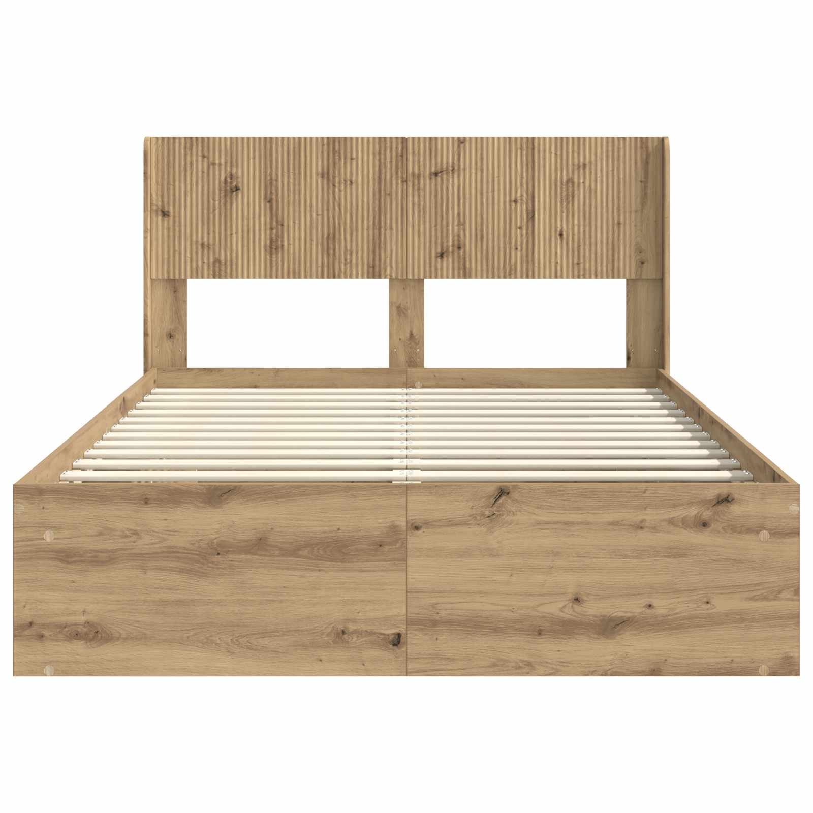 Bedframe met opbergruimte en hoofdbord Artisanaal eiken – afbeelding 5
