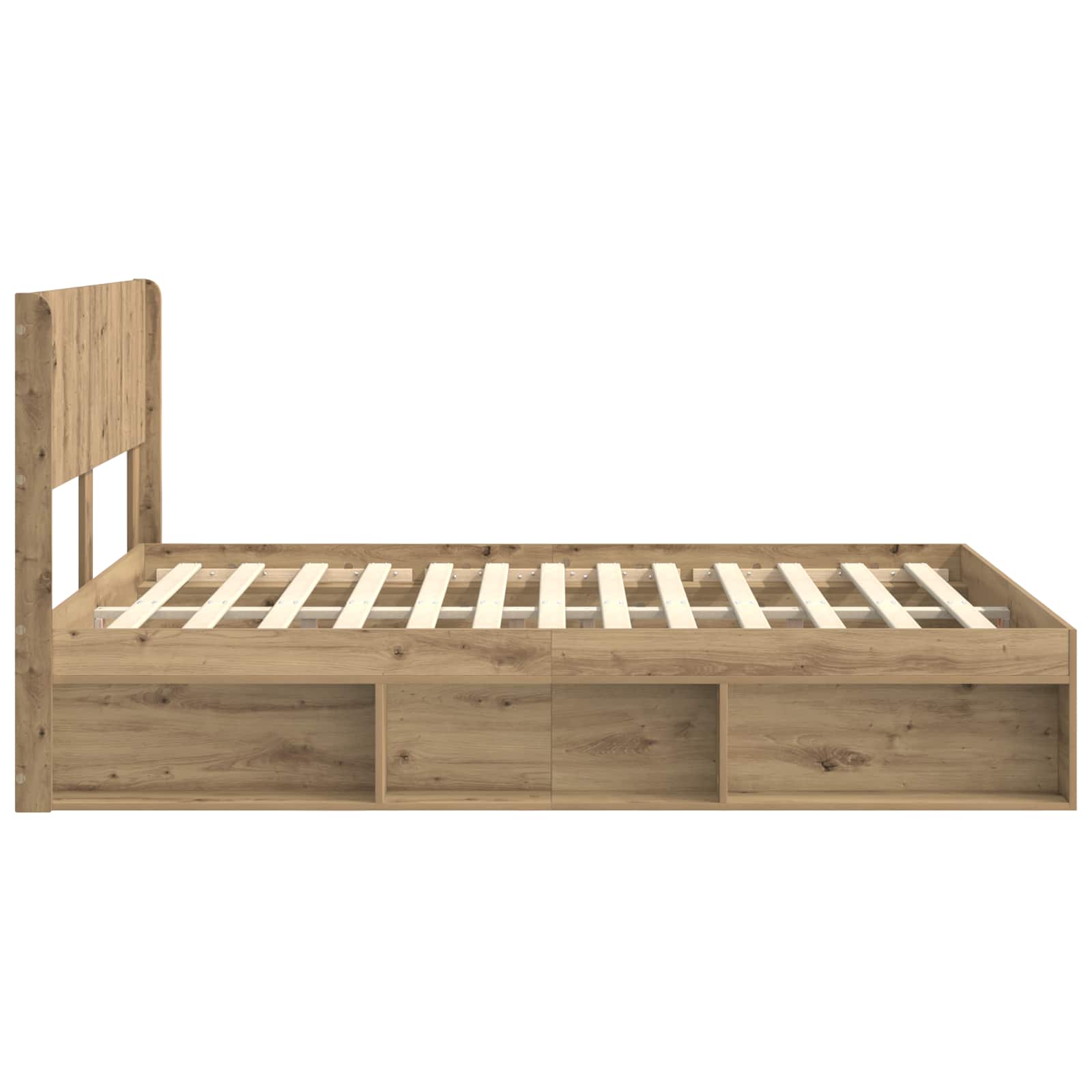 Bedframe met opbergruimte en hoofdbord Artisanaal eiken – afbeelding 6
