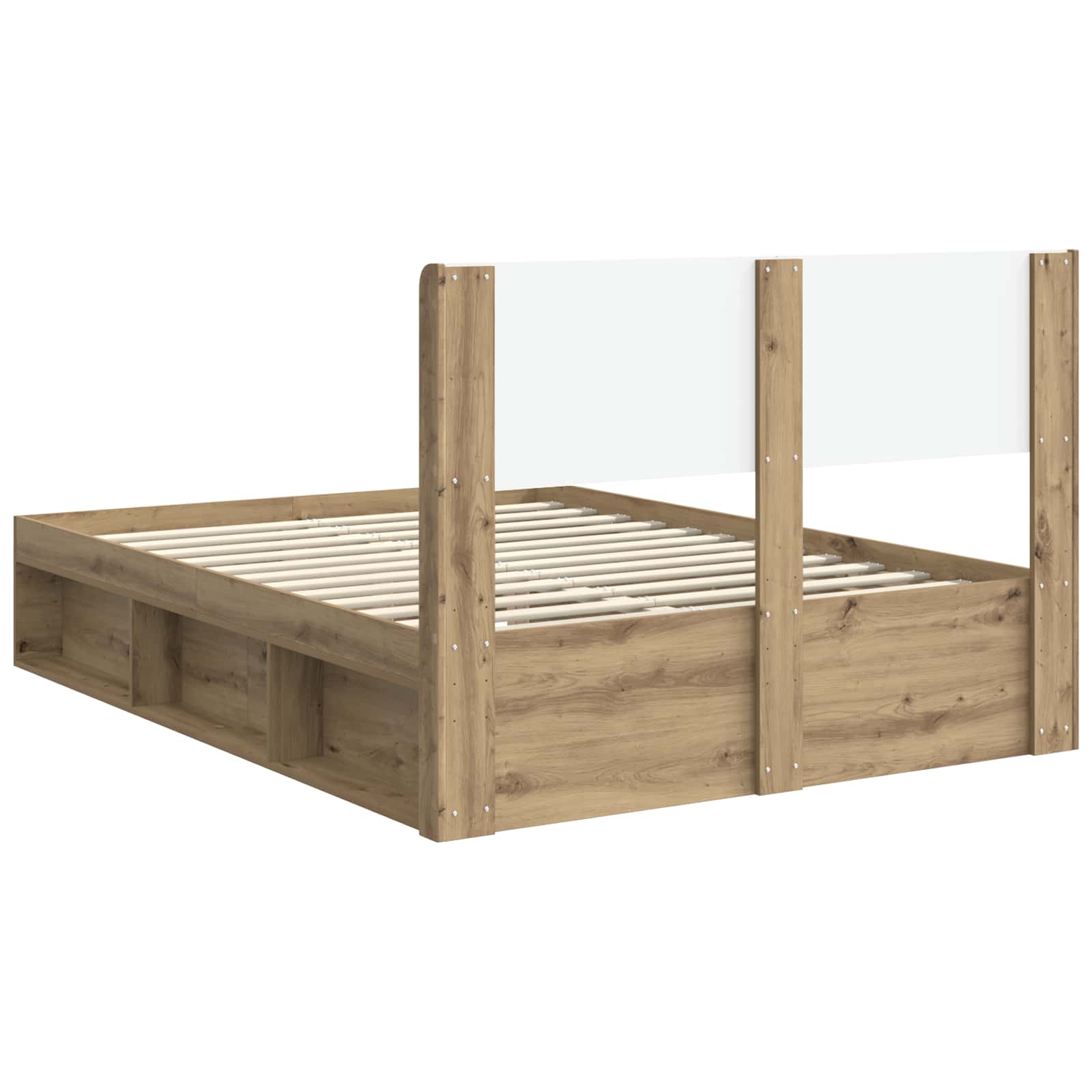 Bedframe met opbergruimte en hoofdbord Artisanaal eiken – afbeelding 7
