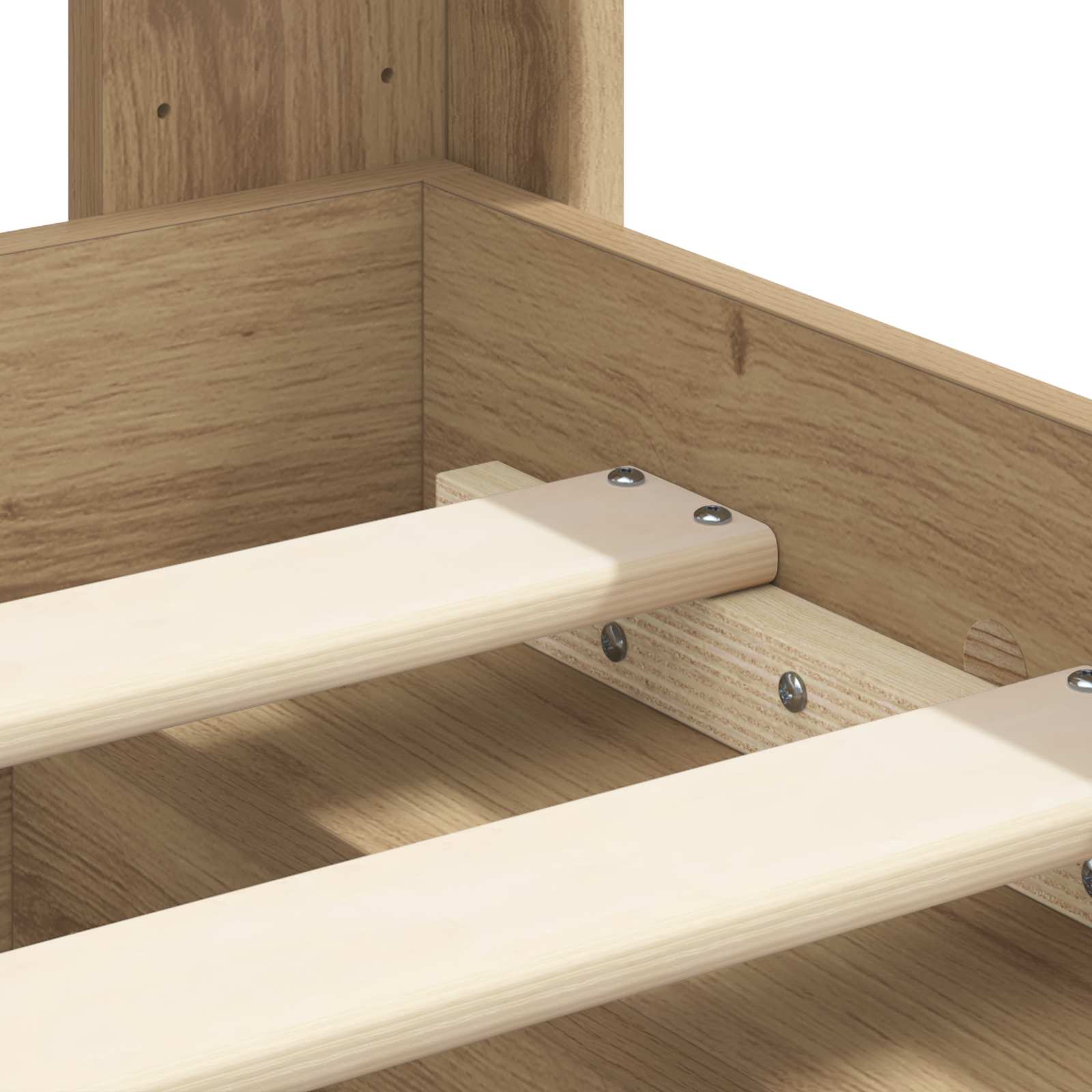 Bedframe met opbergruimte en hoofdbord Artisanaal eiken – afbeelding 9