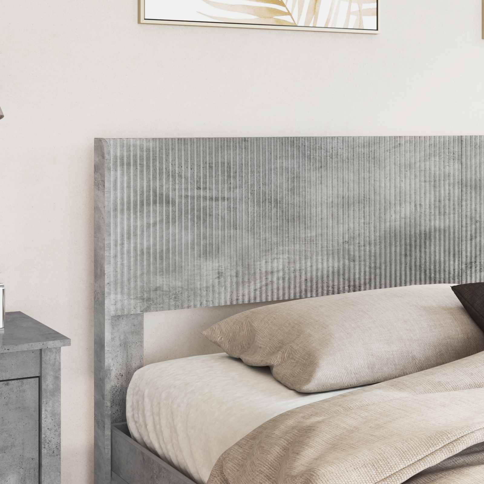 Bedframe met opbergruimte en hoofdbord Betongrijs 180 x 200 cm – afbeelding 3