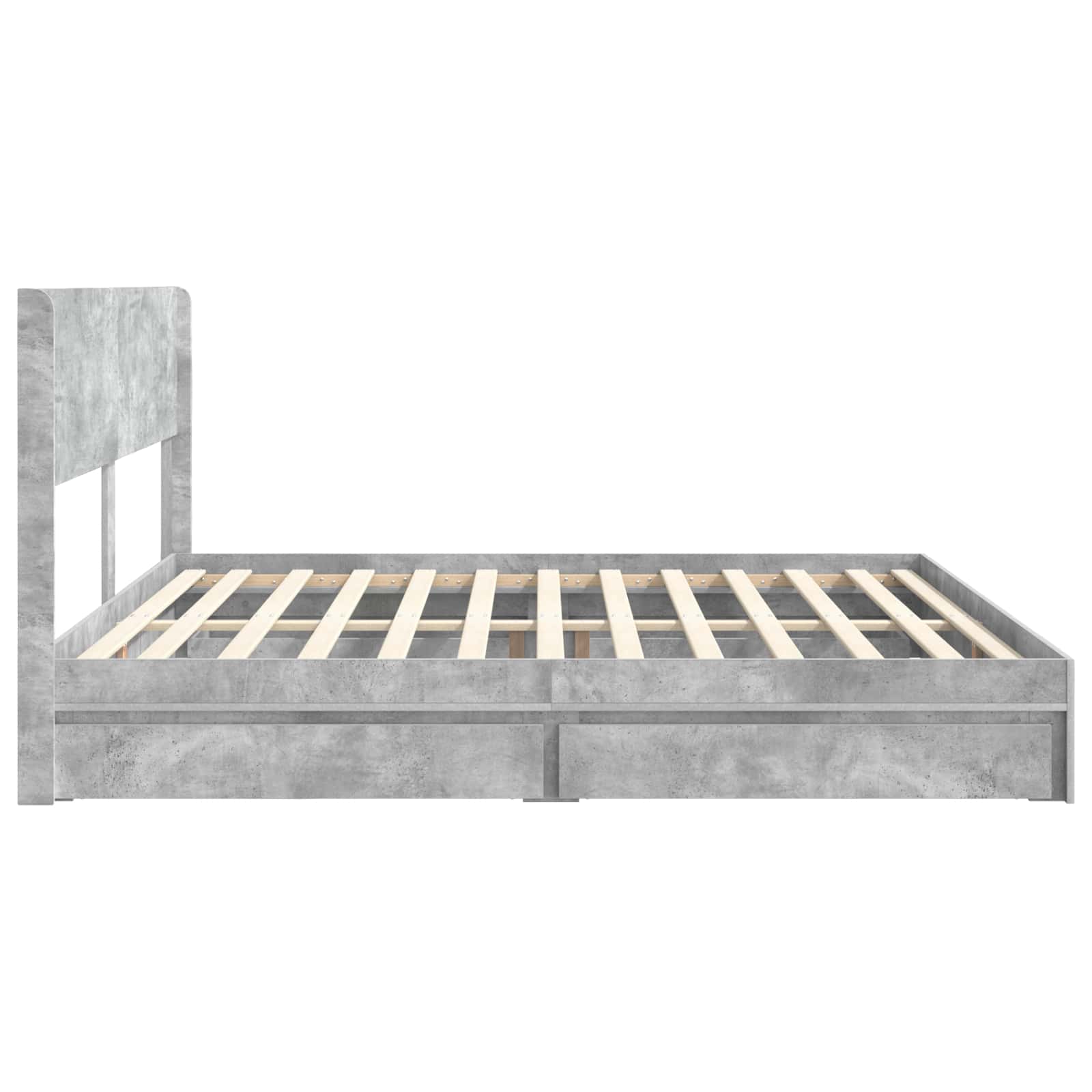 Bedframe met opbergruimte en hoofdbord Betongrijs 180 x 200 cm – afbeelding 6