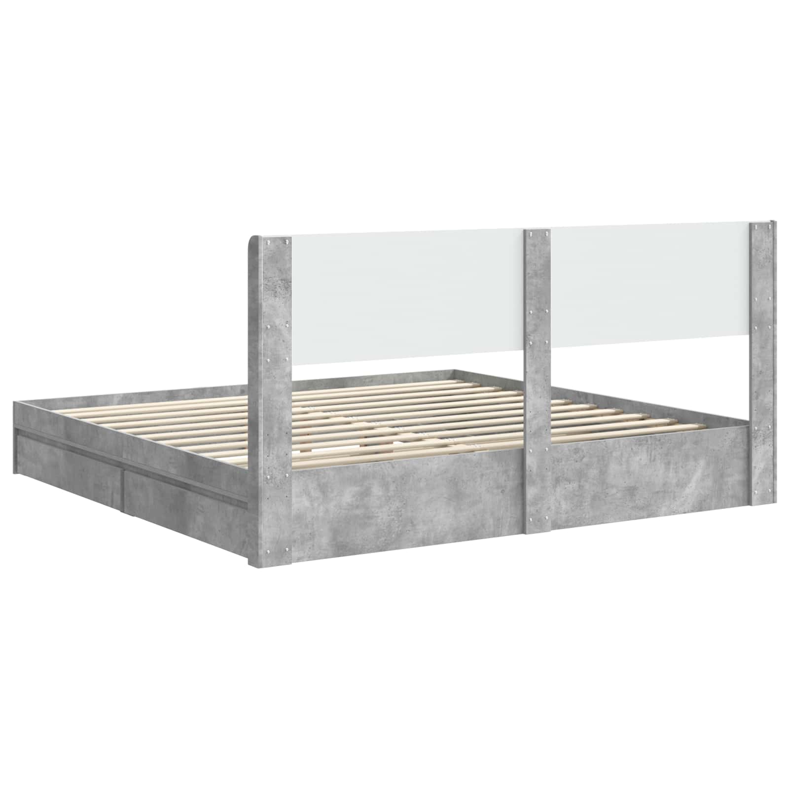 Bedframe met opbergruimte en hoofdbord Betongrijs 180 x 200 cm – afbeelding 7