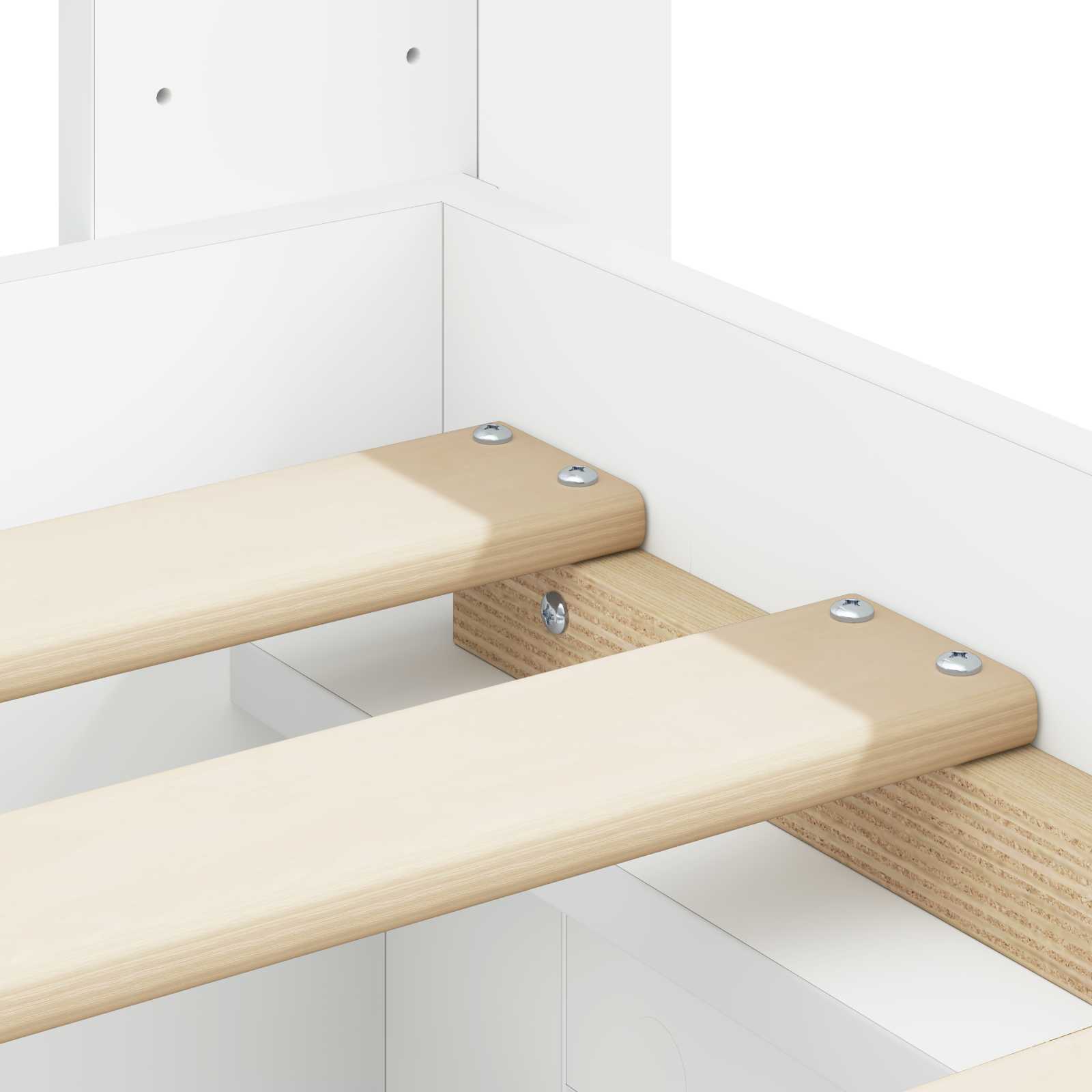 Bedframe met opbergruimte en hoofdbord Wit 150 x 200 cm – afbeelding 10
