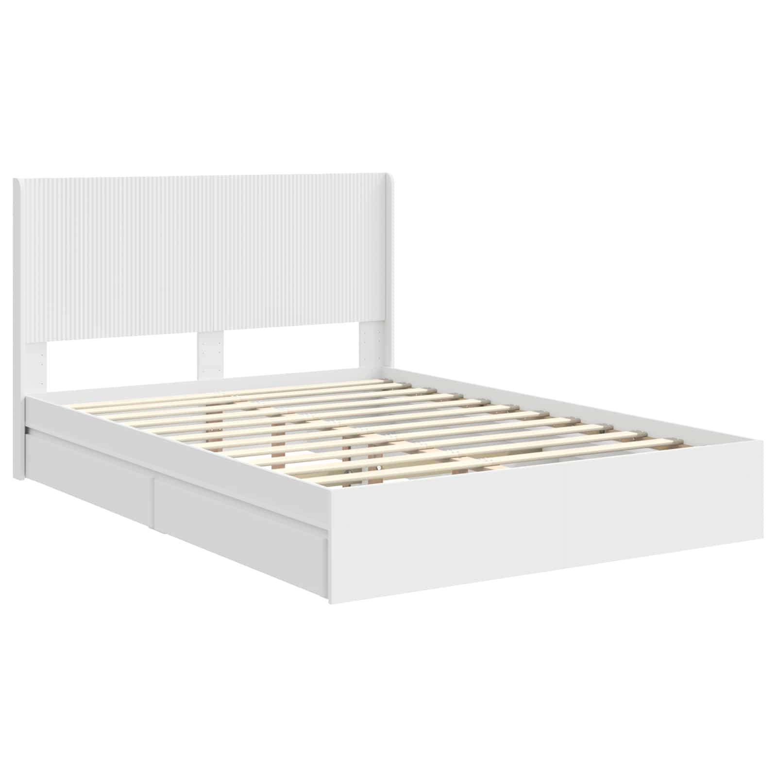 Bedframe met opbergruimte en hoofdbord Wit 150 x 200 cm – afbeelding 4
