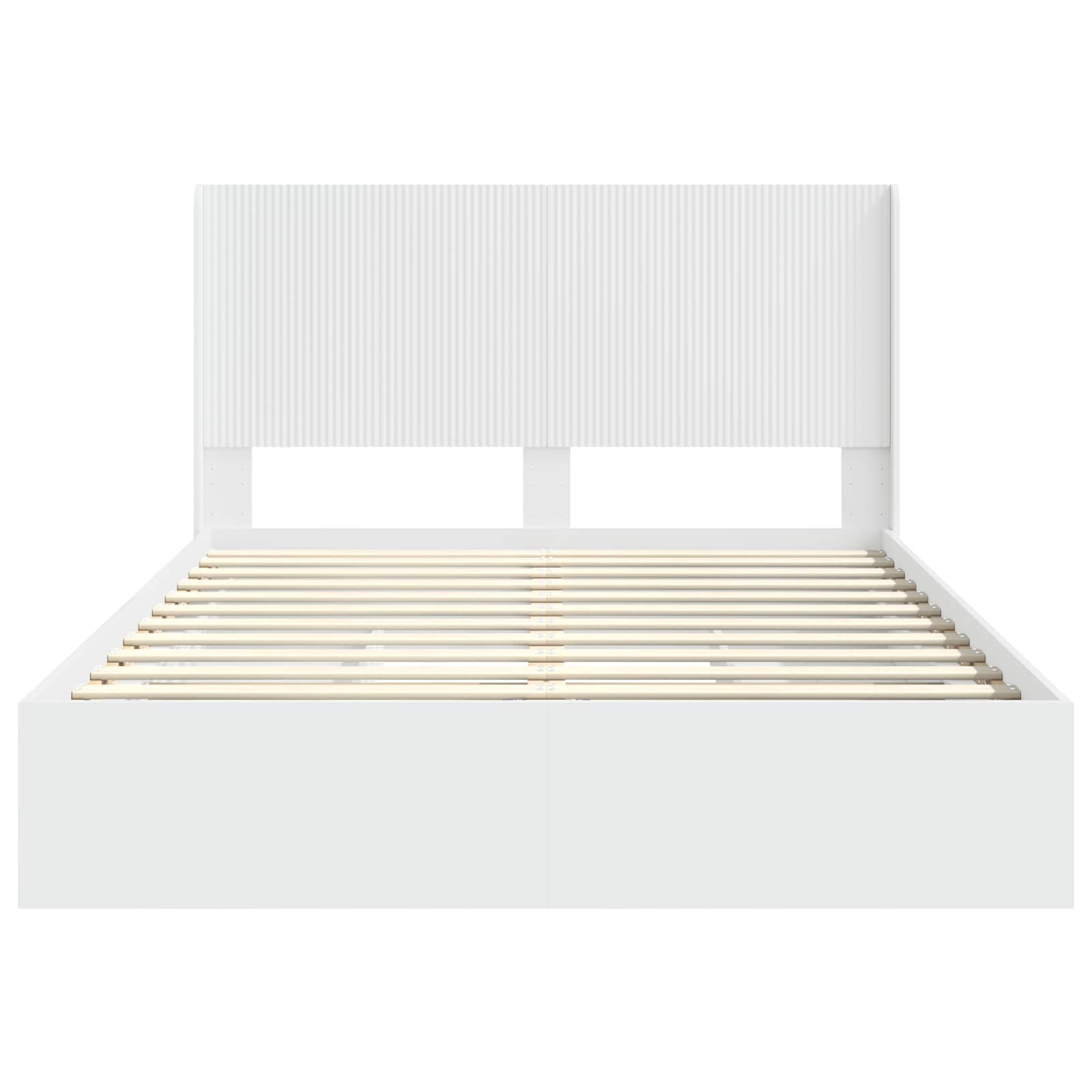 Bedframe met opbergruimte en hoofdbord Wit 150 x 200 cm – afbeelding 6
