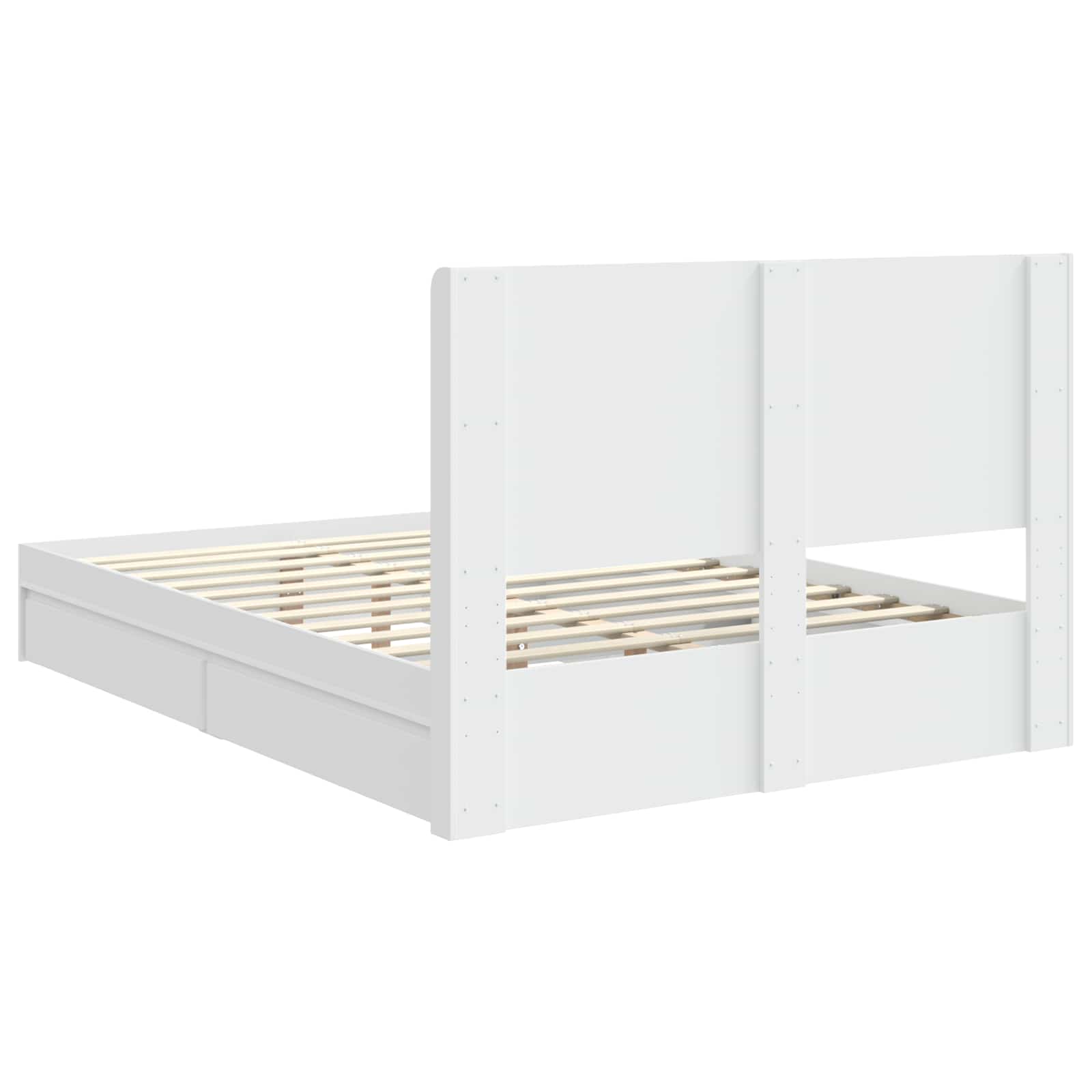 Bedframe met opbergruimte en hoofdbord Wit 150 x 200 cm – afbeelding 8