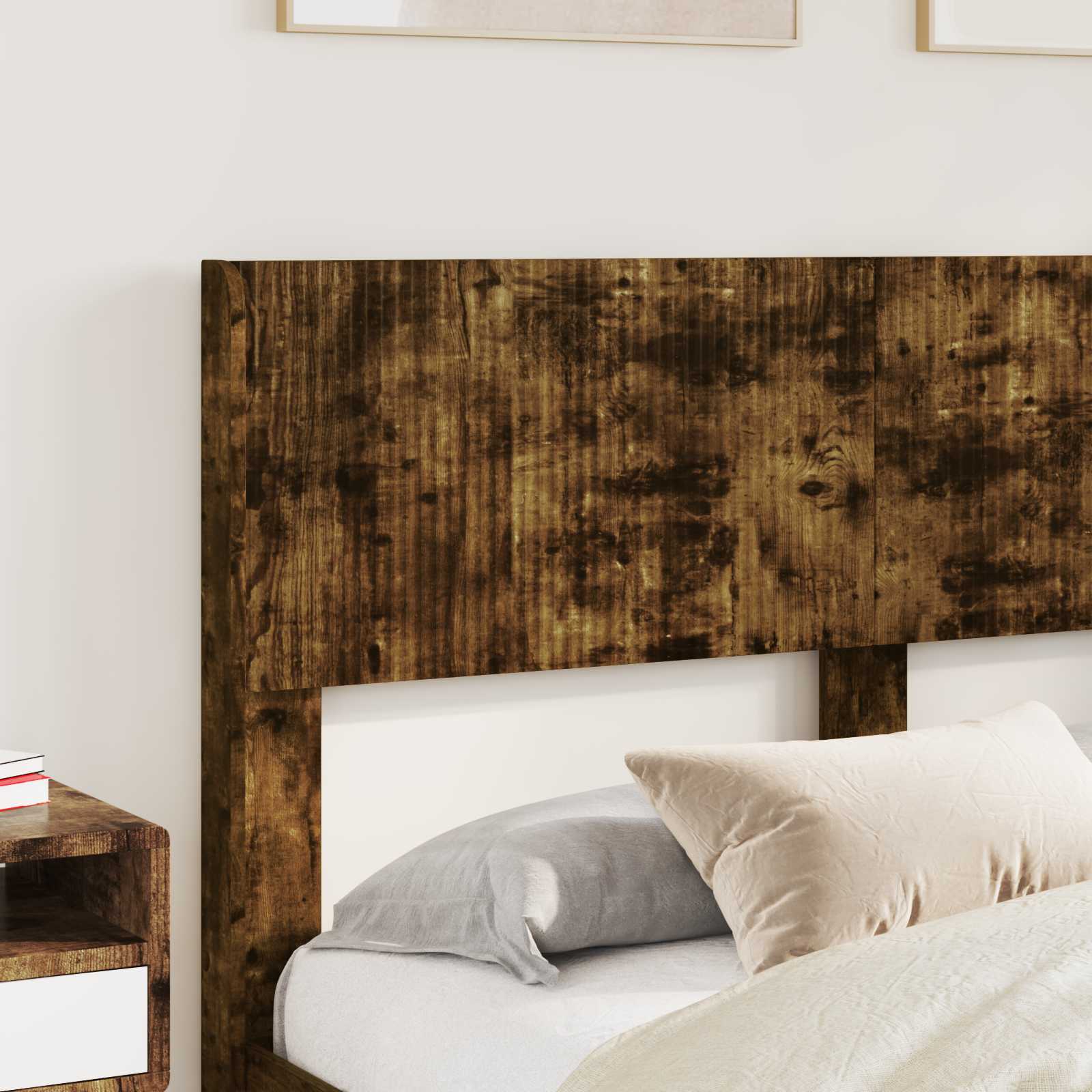 Bedframe met opbergruimte en hoofdbord Gerookt eiken – afbeelding 3