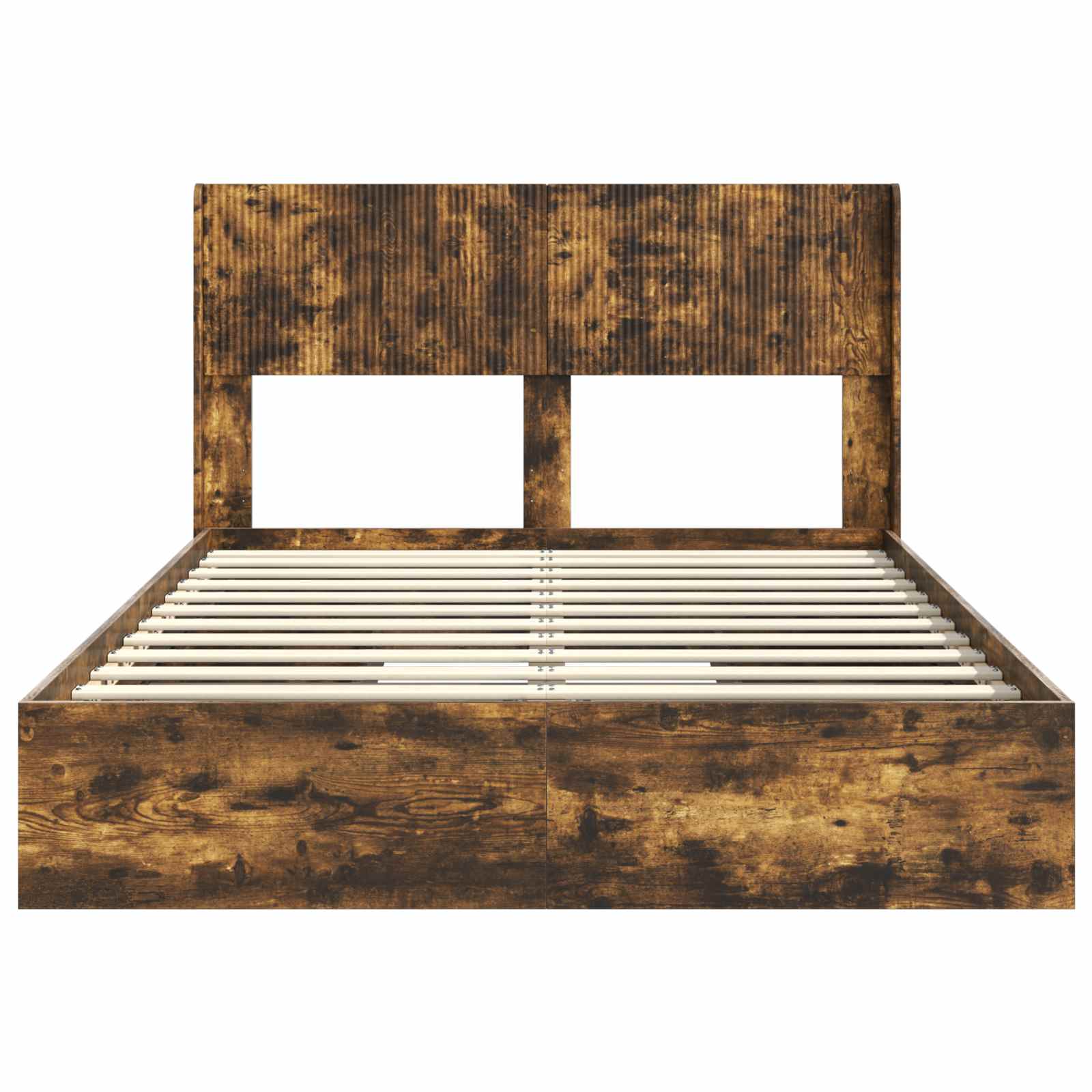 Bedframe met opbergruimte en hoofdbord Gerookt eiken – afbeelding 6