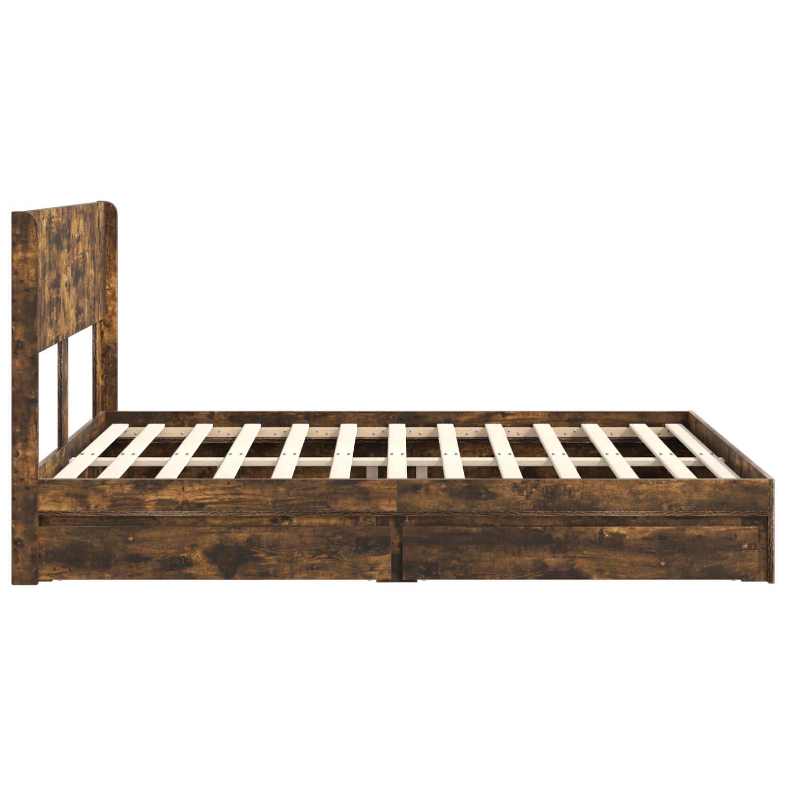 Bedframe met opbergruimte en hoofdbord Gerookt eiken – afbeelding 7