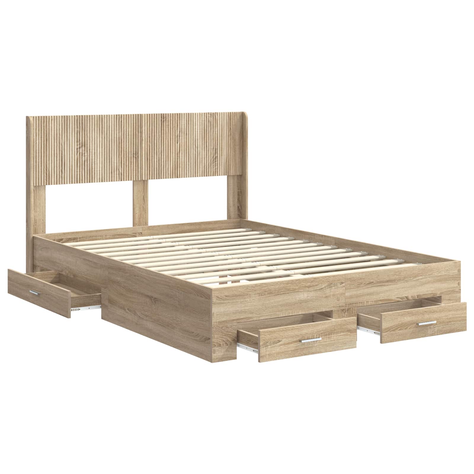 Bedframe met opbergruimte en hoofdbord Sonoma Eiken – afbeelding 5