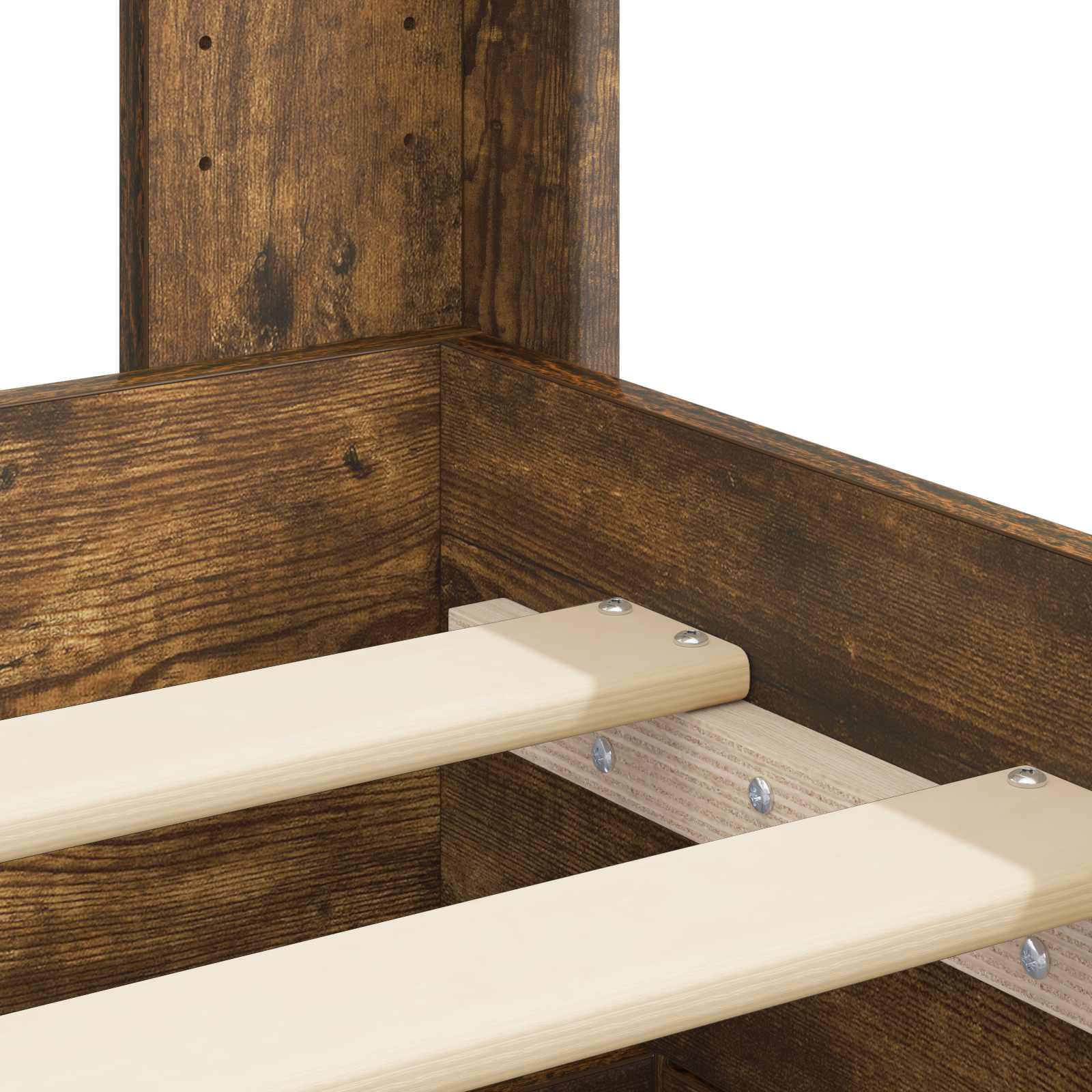 Bedframe met opbergruimte en hoofdbord Gerookt eiken – afbeelding 10