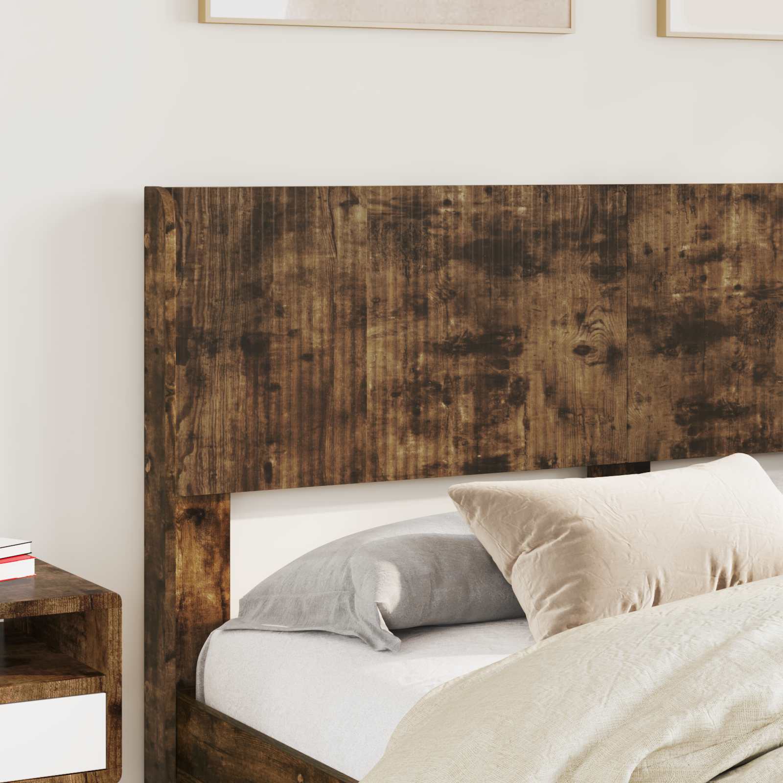 Bedframe met opbergruimte en hoofdbord Gerookt eiken – afbeelding 3