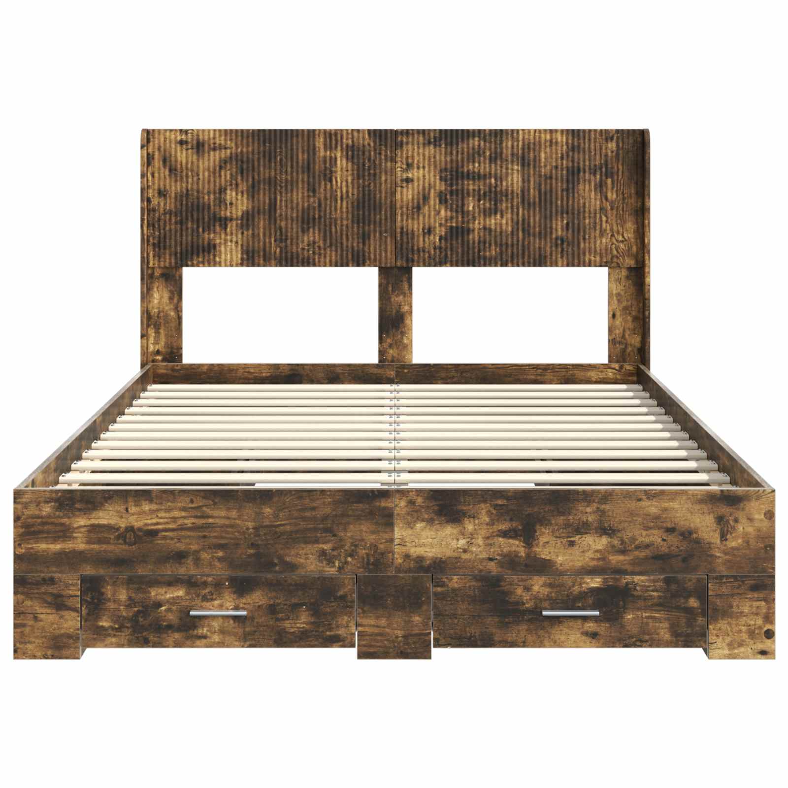 Bedframe met opbergruimte en hoofdbord Gerookt eiken – afbeelding 6