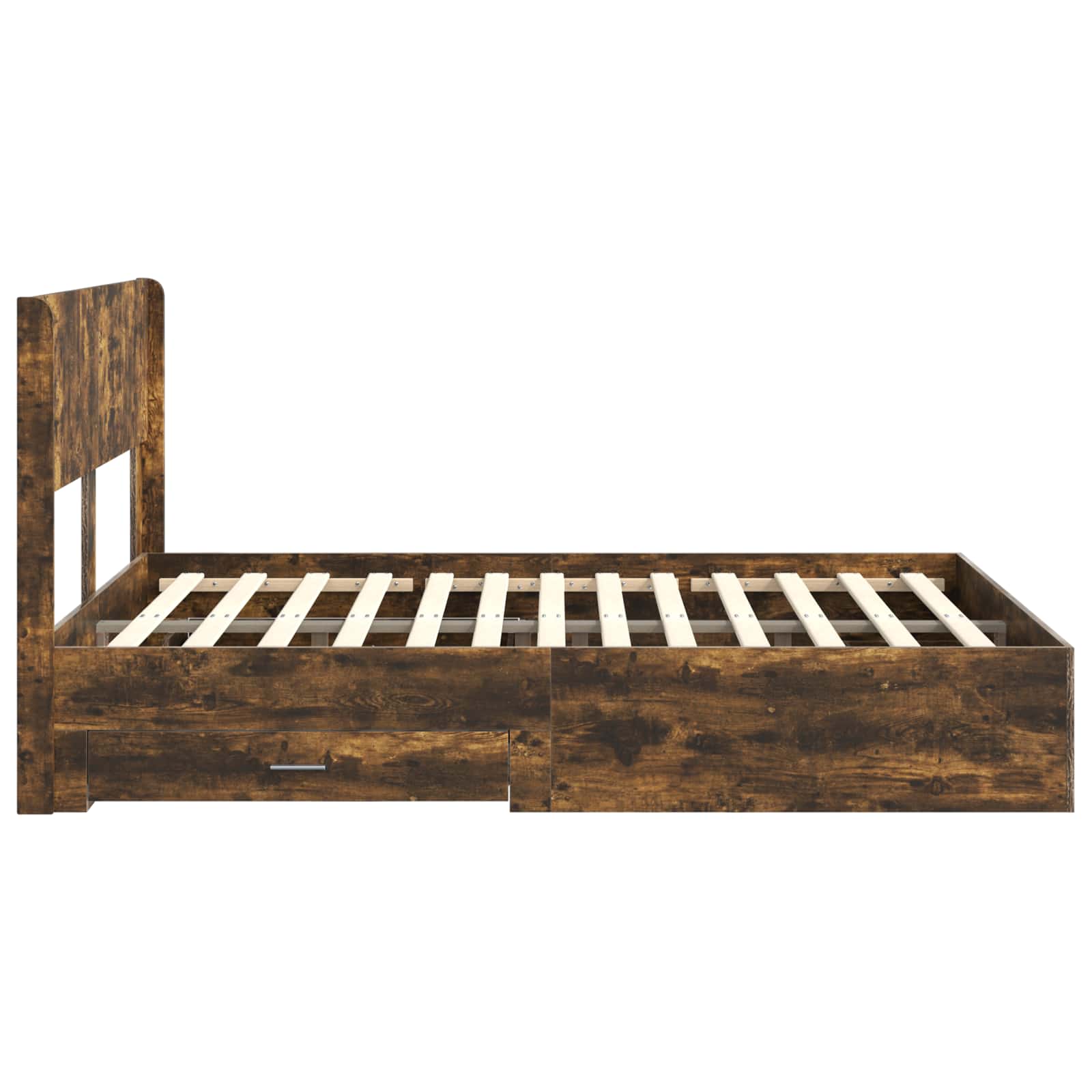 Bedframe met opbergruimte en hoofdbord Gerookt eiken – afbeelding 7