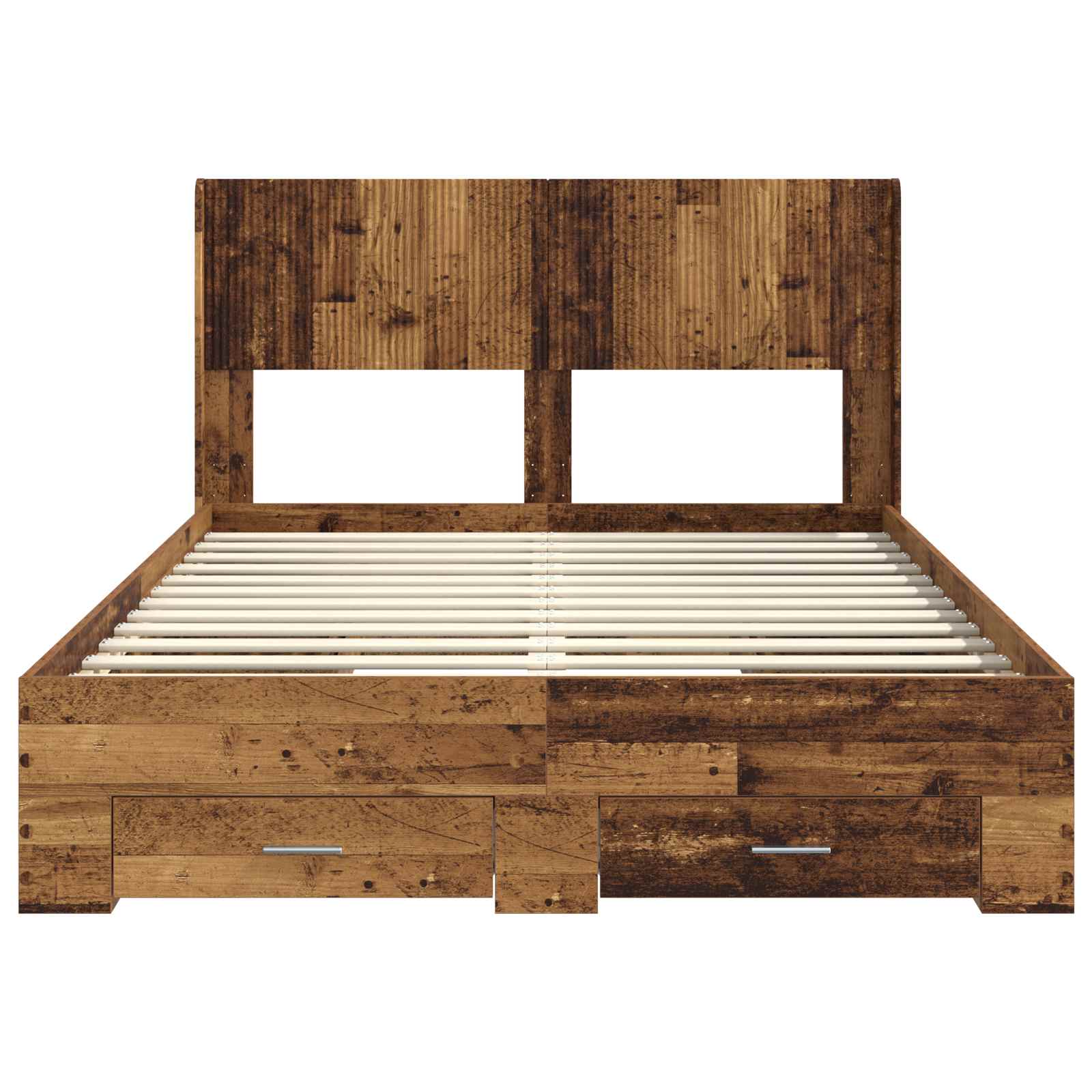 Bedframe met opbergruimte en hoofdbord Oud hout 120 x 190 cm – afbeelding 6