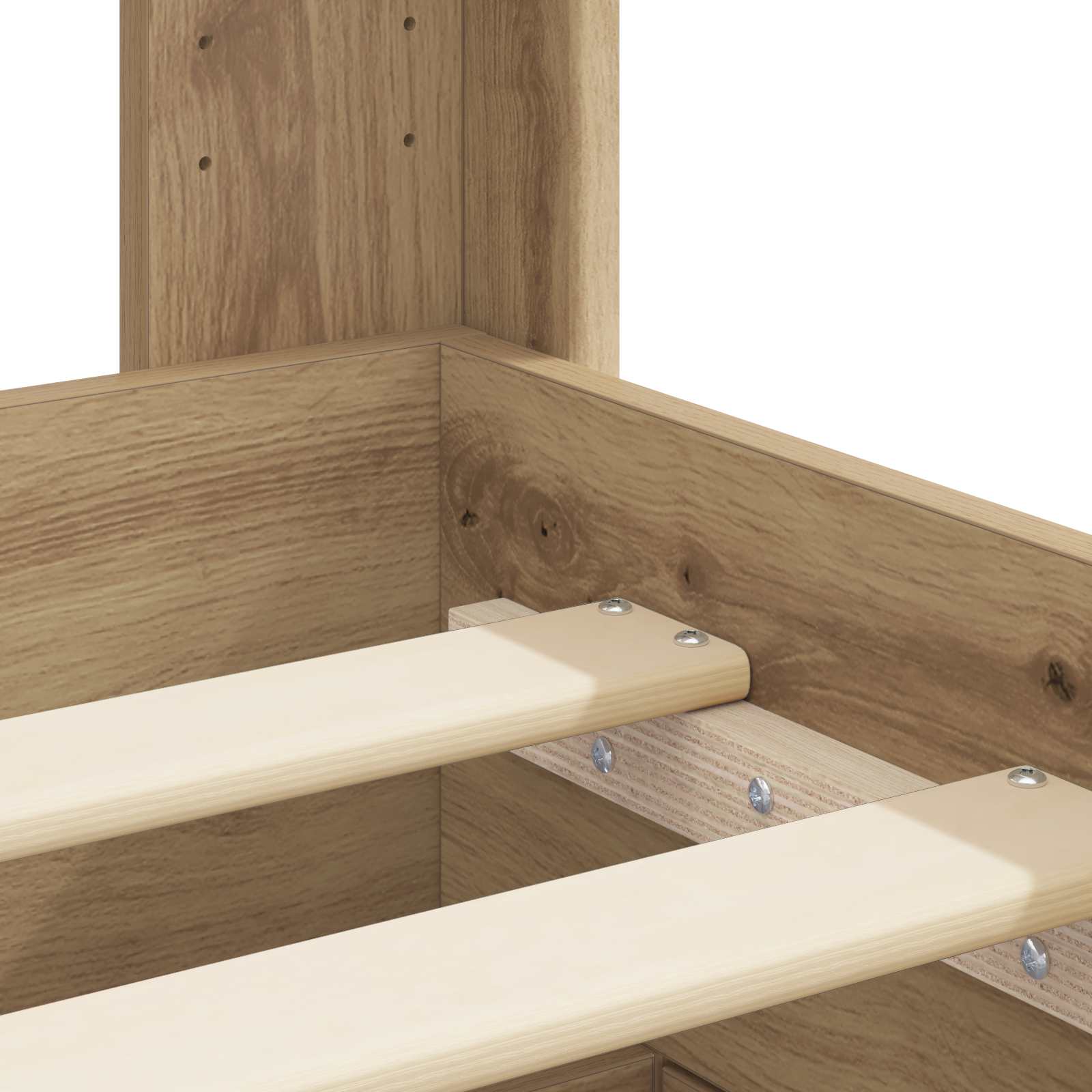 Bedframe met opbergruimte en hoofdbord Artisanaal eiken – afbeelding 10