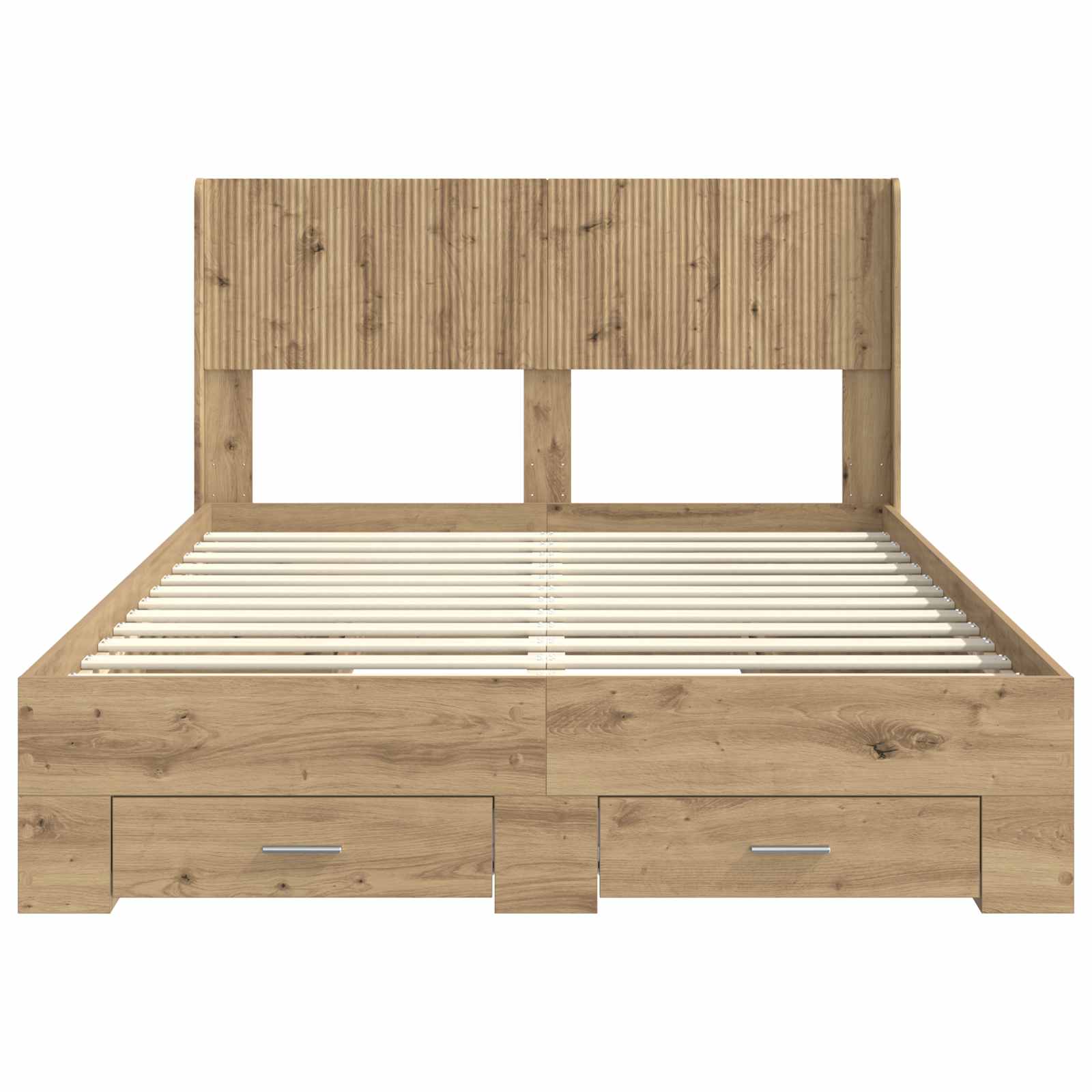 Bedframe met opbergruimte en hoofdbord Artisanaal eiken – afbeelding 6