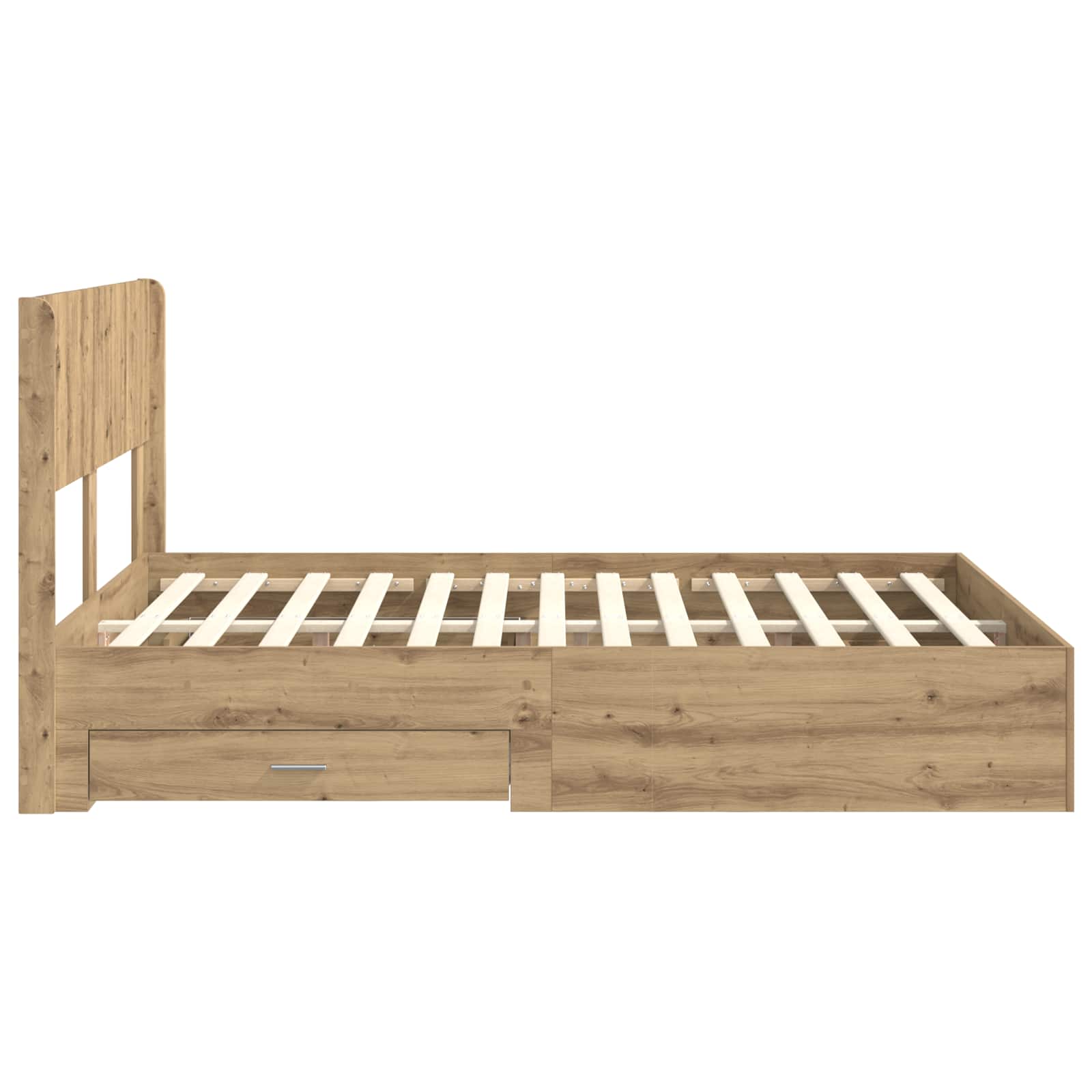 Bedframe met opbergruimte en hoofdbord Artisanaal eiken – afbeelding 7