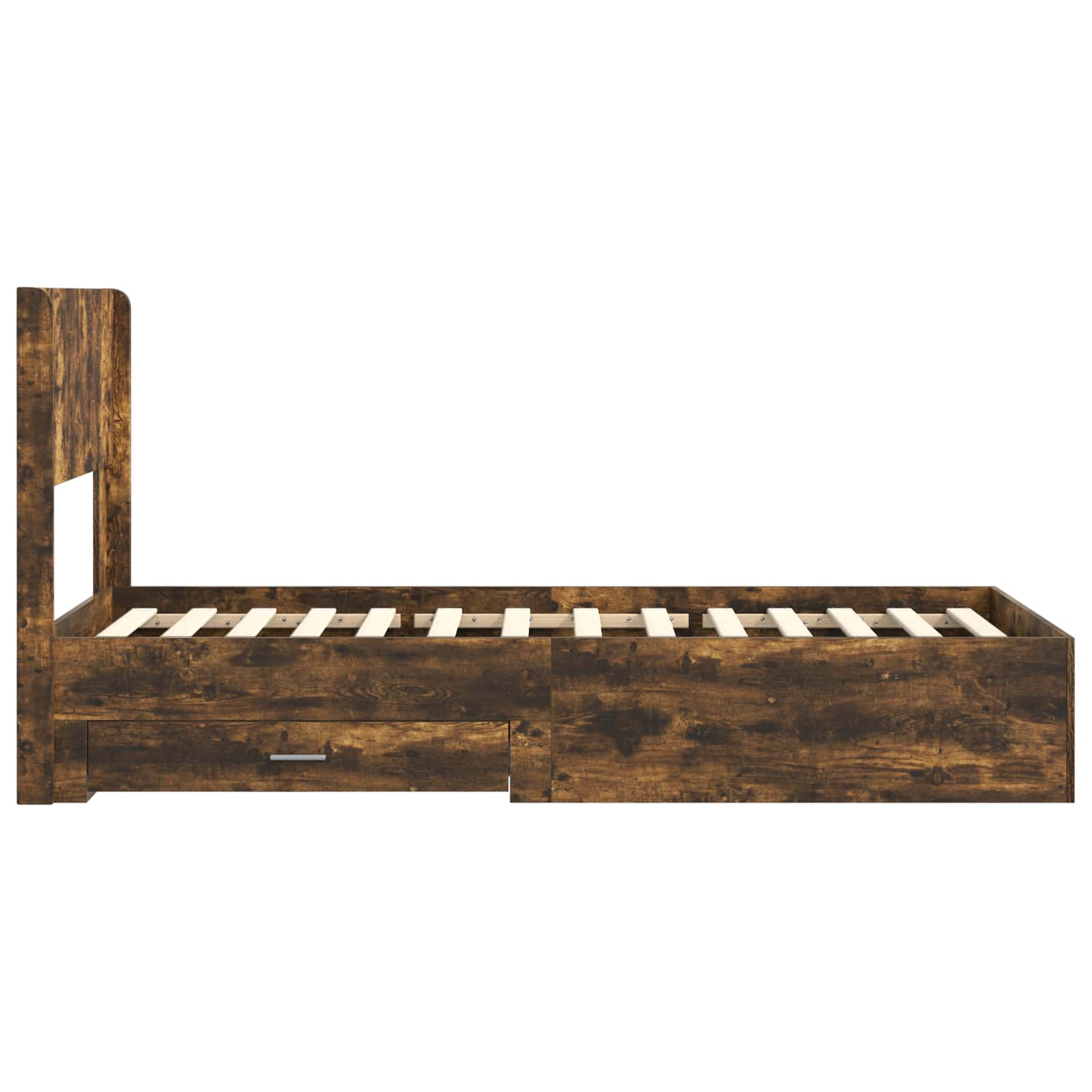 Bedframe met opbergruimte en hoofdbord Gerookt eiken – afbeelding 7