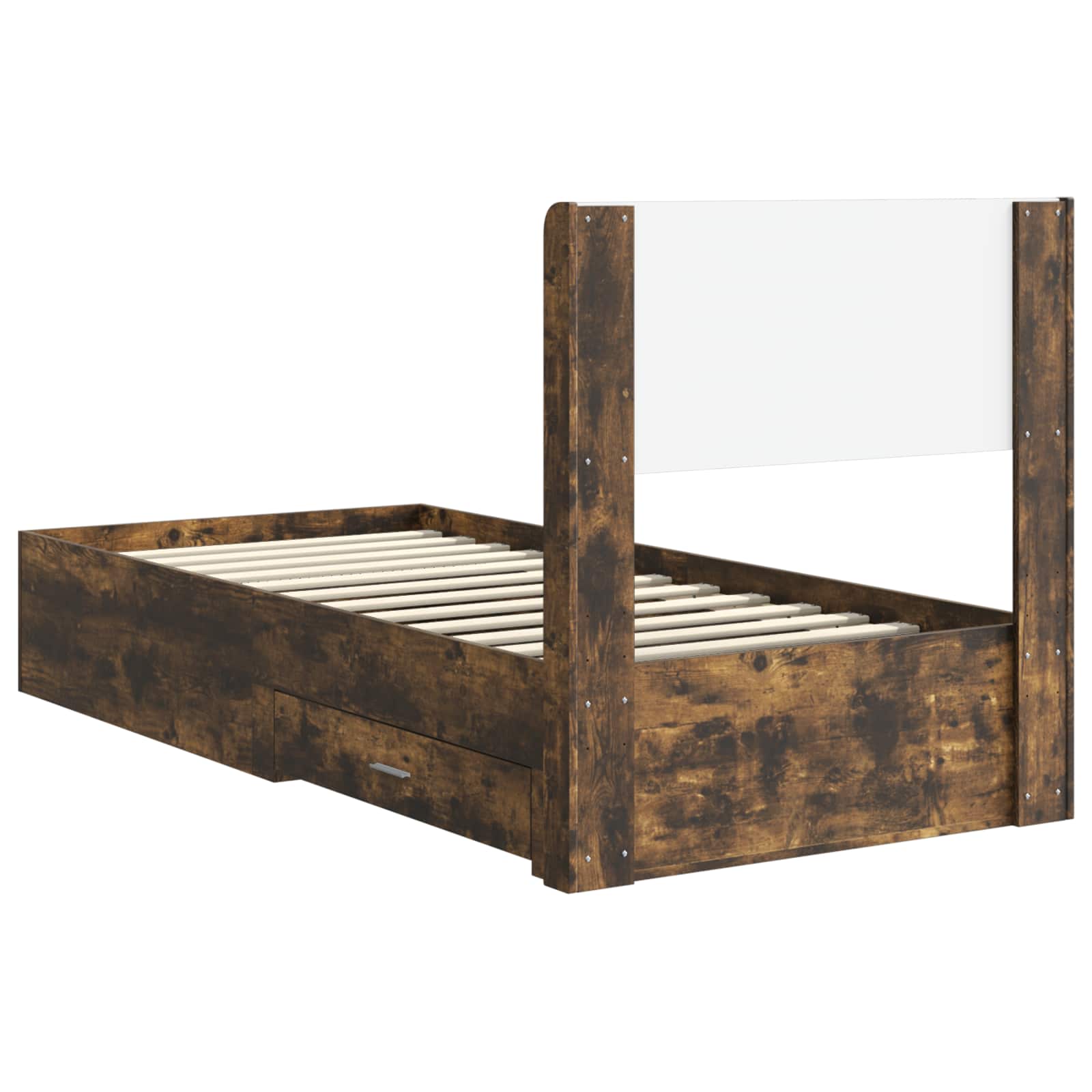 Bedframe met opbergruimte en hoofdbord Gerookt eiken – afbeelding 8