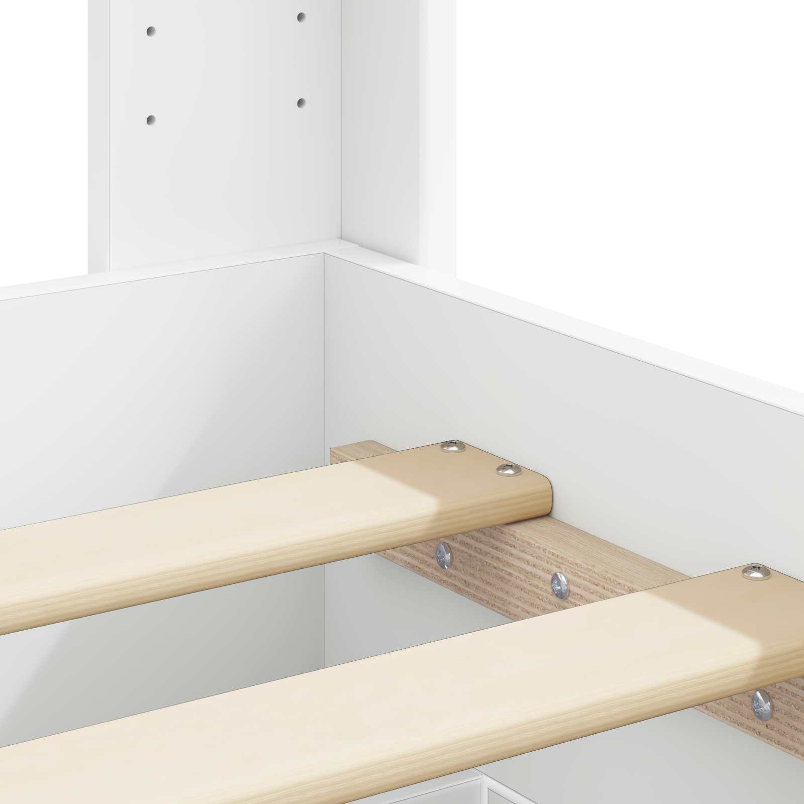 Bedframe met opbergruimte en hoofdbord Wit 90 x 190 cm – afbeelding 10