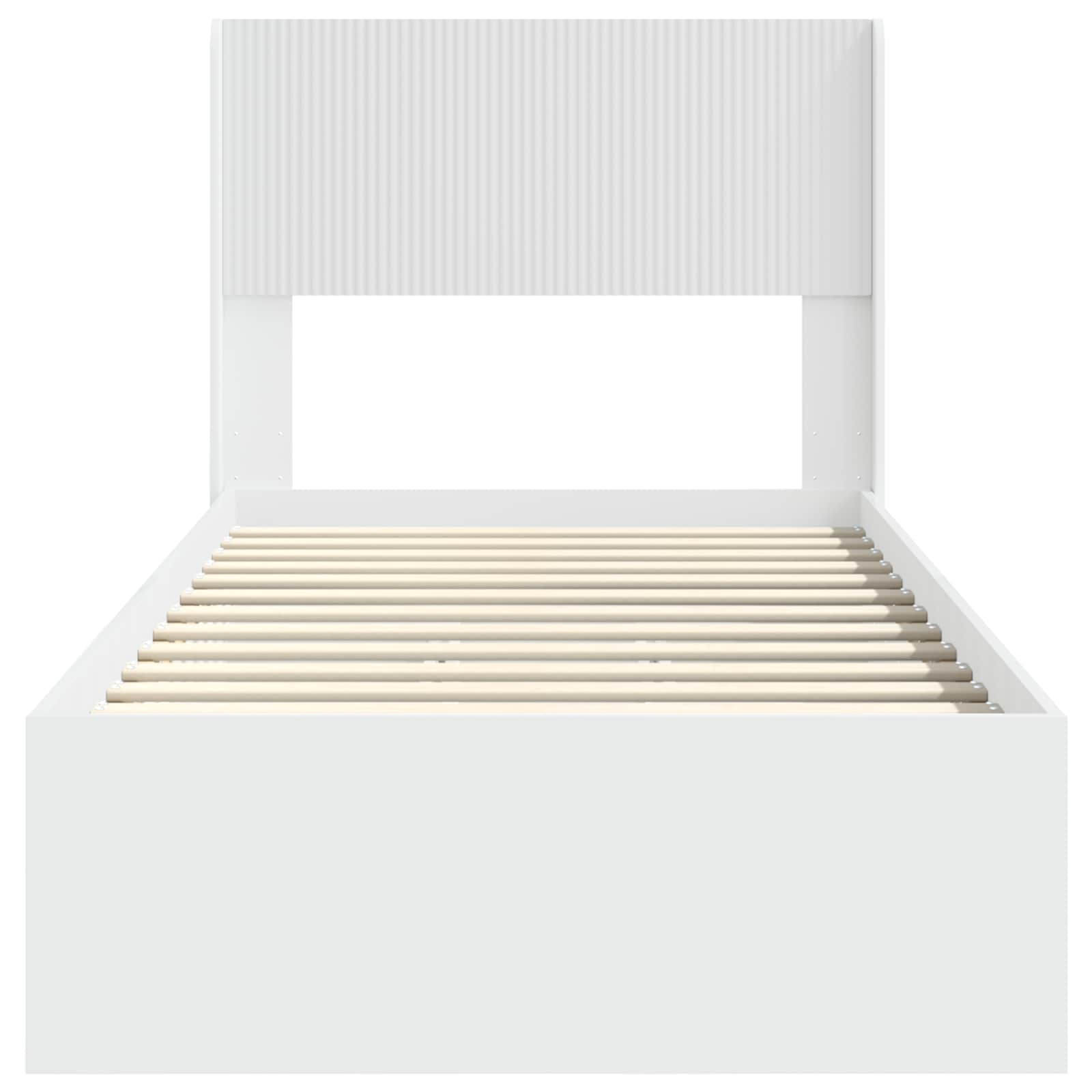 Bedframe met opbergruimte en hoofdbord Wit 90 x 190 cm – afbeelding 6