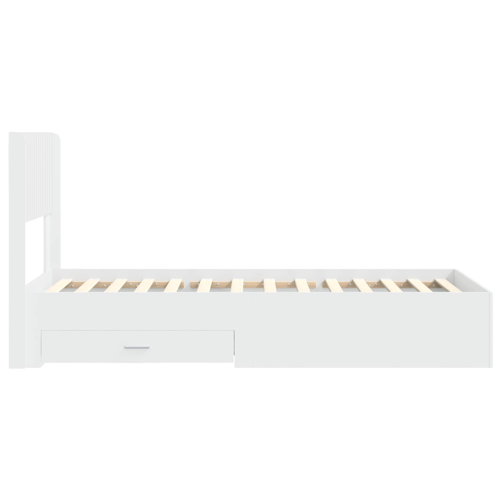 Bedframe met opbergruimte en hoofdbord Wit 90 x 190 cm – afbeelding 7