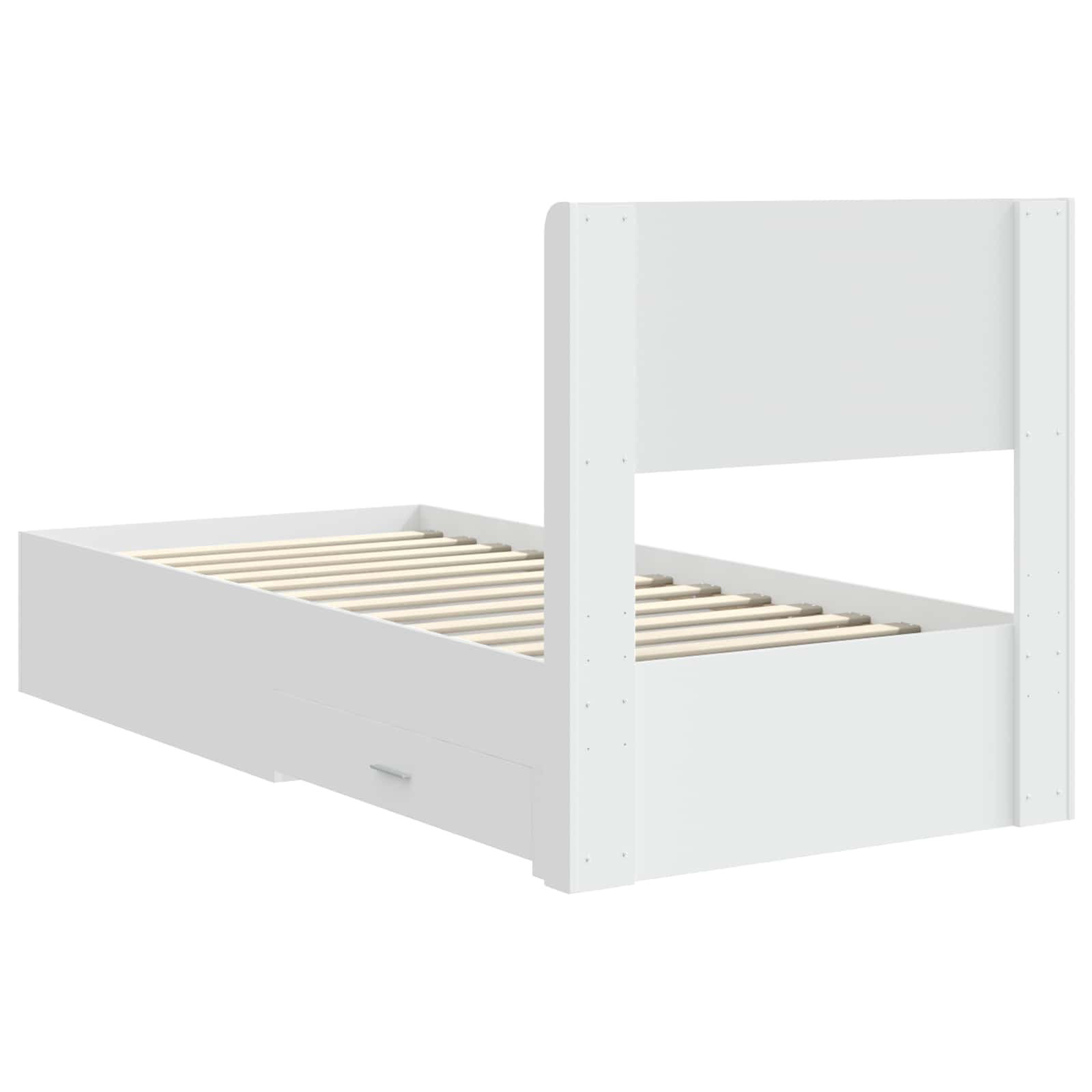 Bedframe met opbergruimte en hoofdbord Wit 90 x 190 cm – afbeelding 8