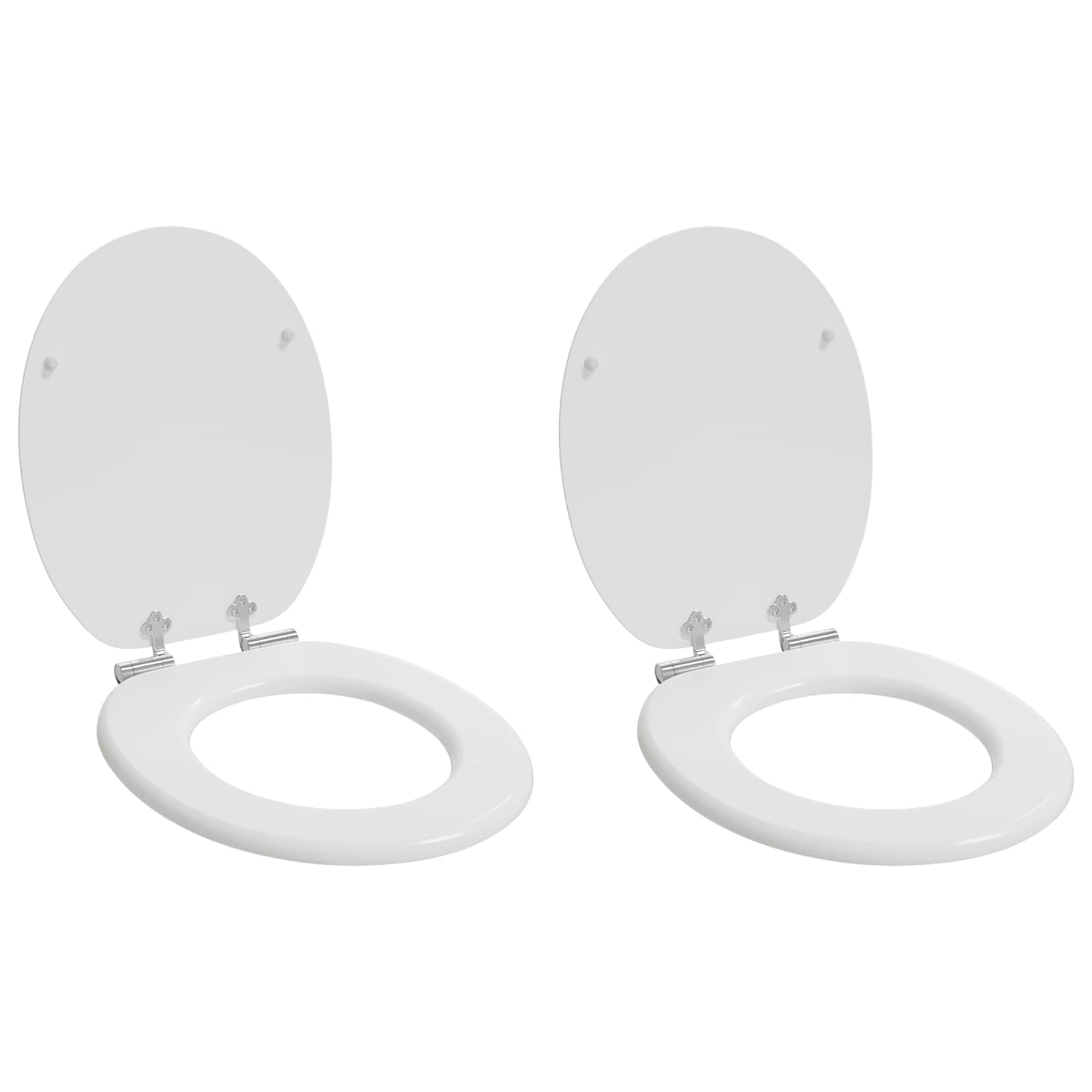 Zachte sluit toiletbril 2 pcs Wit 44 x 38 cm MDF-plaat
