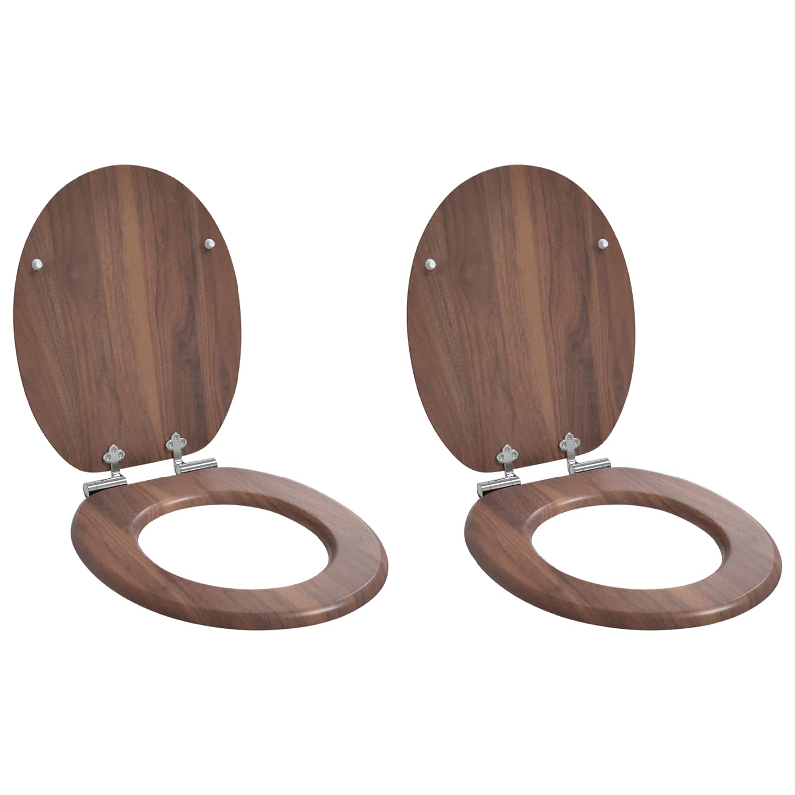 Zachte sluit toiletbril 2 pcs Bruin 44 x 38 cm MDF-plaat