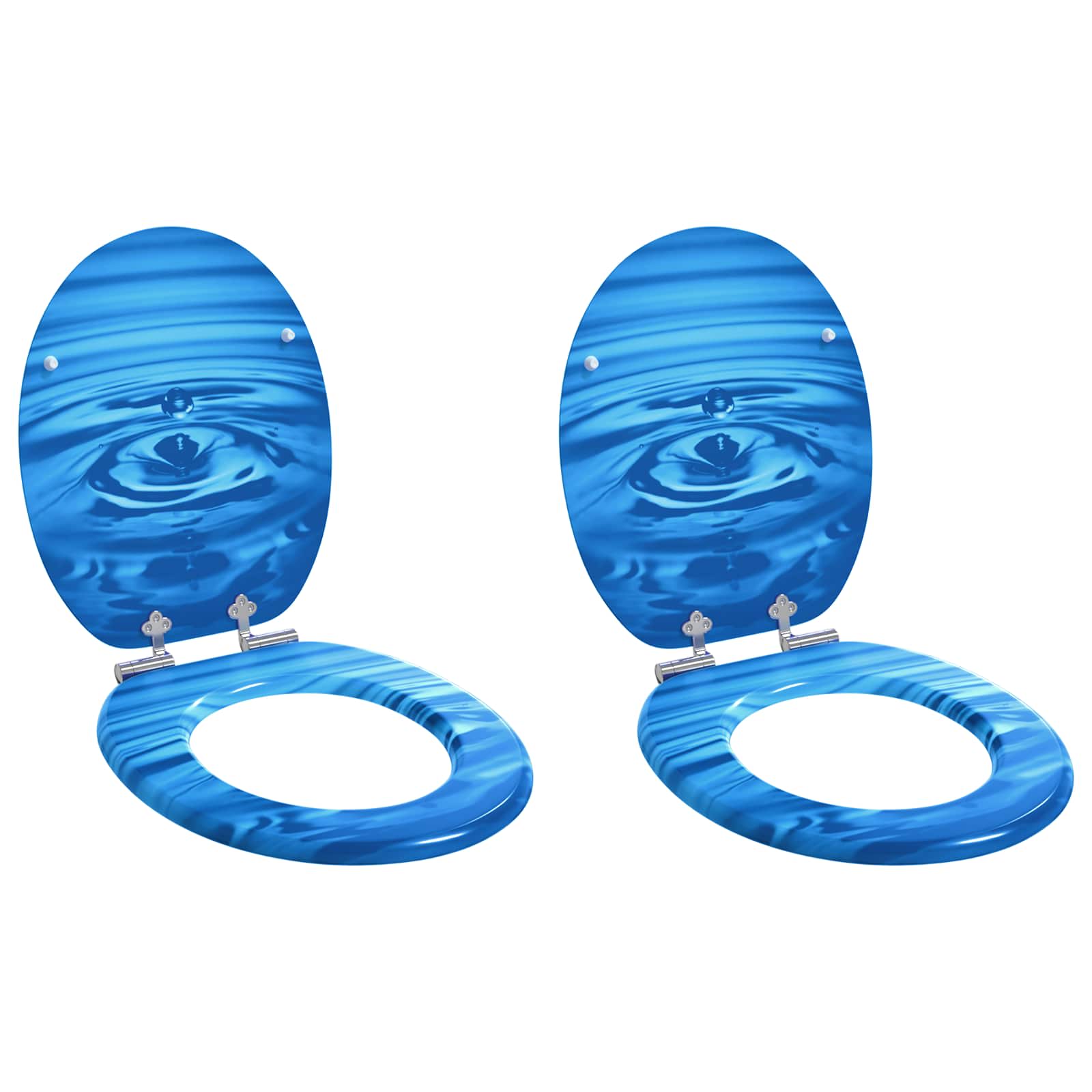 Zachte sluit toiletbril 2 pcs Blauwe Druppel 44 x 38 cm